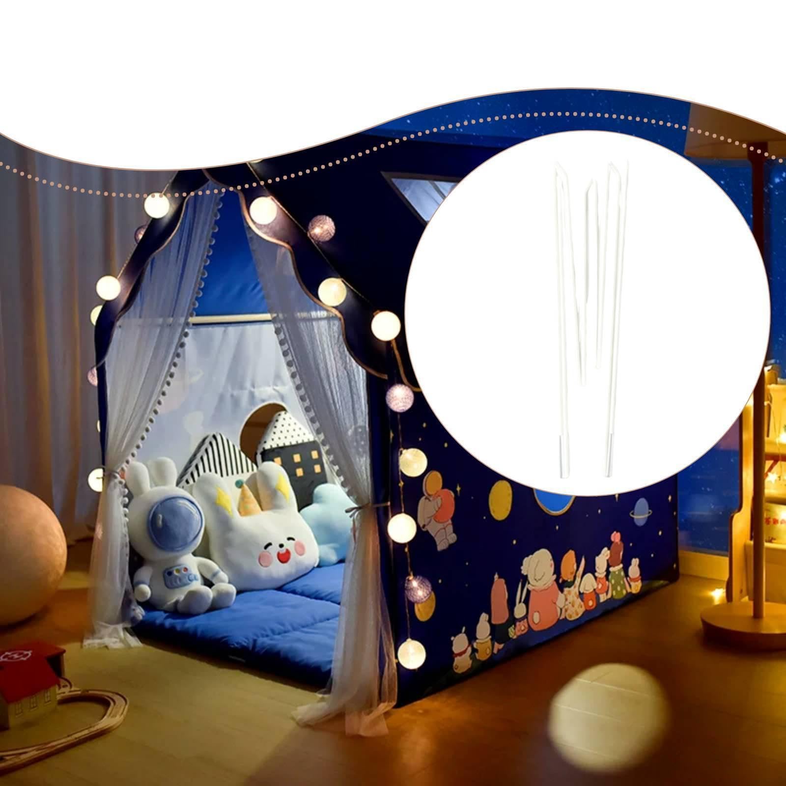 Aste Tenda Bambini per Castello Gioco Supporti Segmentati in Fibra di Vetro Kit Sostituzione Palo per Tenda Principessa Barre per Capanna, 1 Pezzo