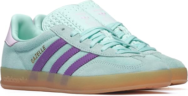 Tenis adidas Gazelle Indoor para Mujer, Verde Menta Claro/Púrpura Activo, Talla 7