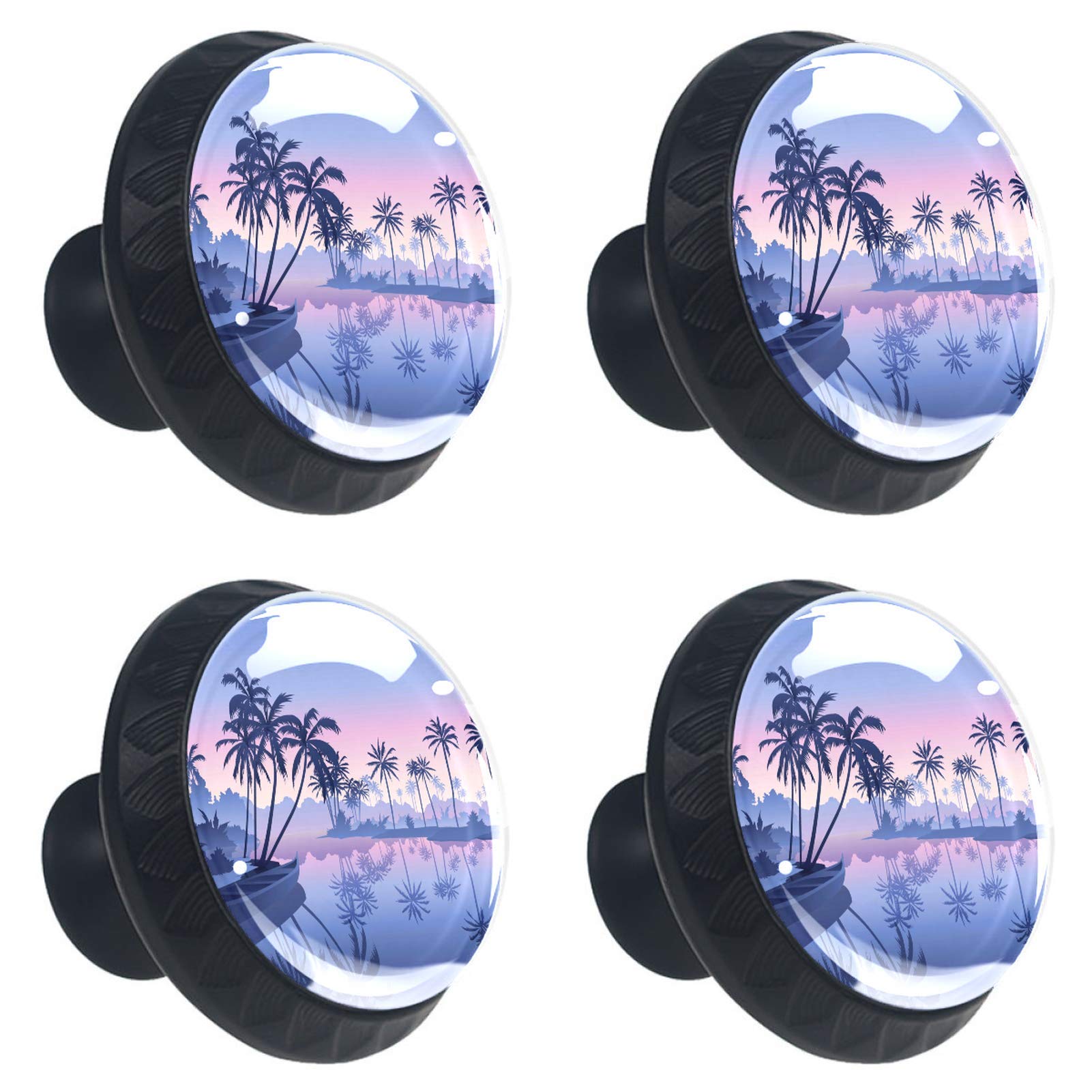 Boutons de tiroir en verre de 30 mm haut de gamme aspect noix de coco
