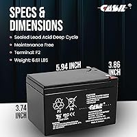 Vista 5 de Casil CA12100 12v 10ah Razor Quad Batería con terminales F2 Compatible con Razor mx500 Razor mx650 W15128190003 Scooter Batería 3 Pack