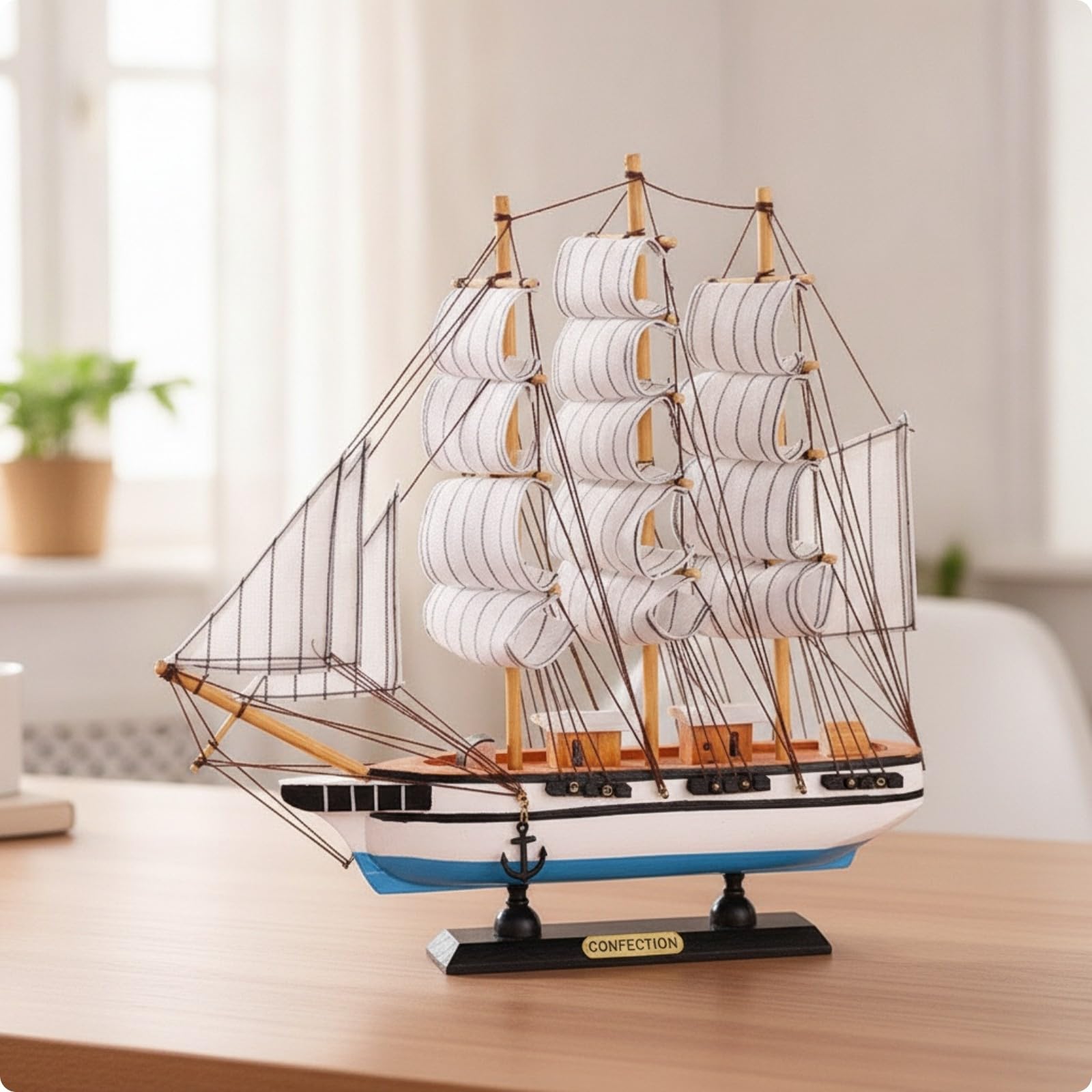 Modello di Nave in Legno Rustico, Stile B