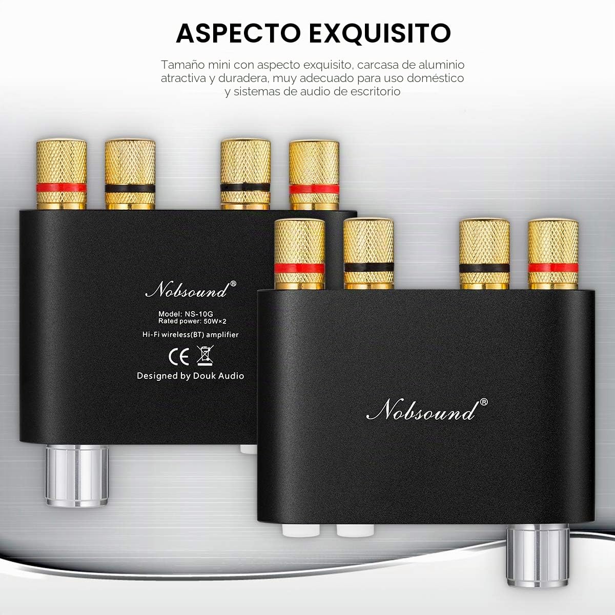 Nobsound NS-10G - Amplificador digital HiFi de 100 W con fuente de alimentación, Bluetooth, negro