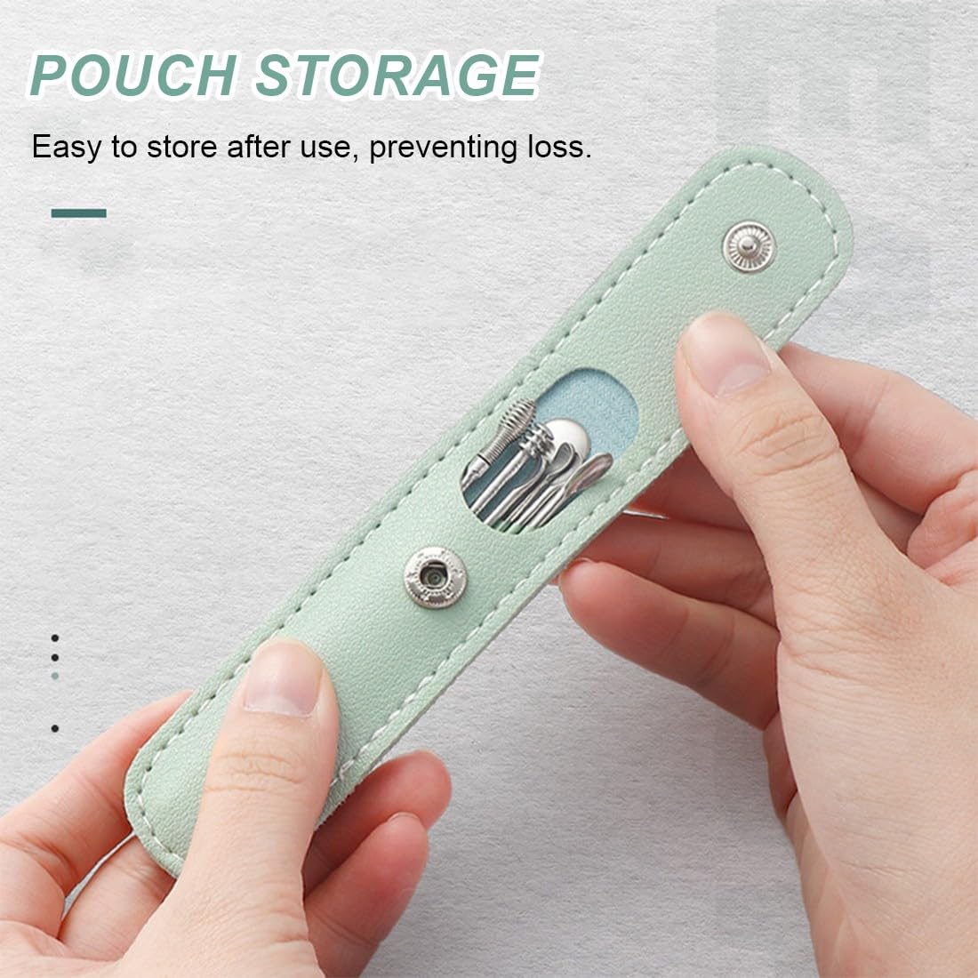 6 Pcs Kit Pulizia Orecchio,Strumenti per Togli Cerume Orecchie Adulti in Acciaio Inox,Pulisci Orecchie,Pulitore Orecchie,Con Custodia Portatile in Pu,Detergente per Orecchie per Adulti Bambini