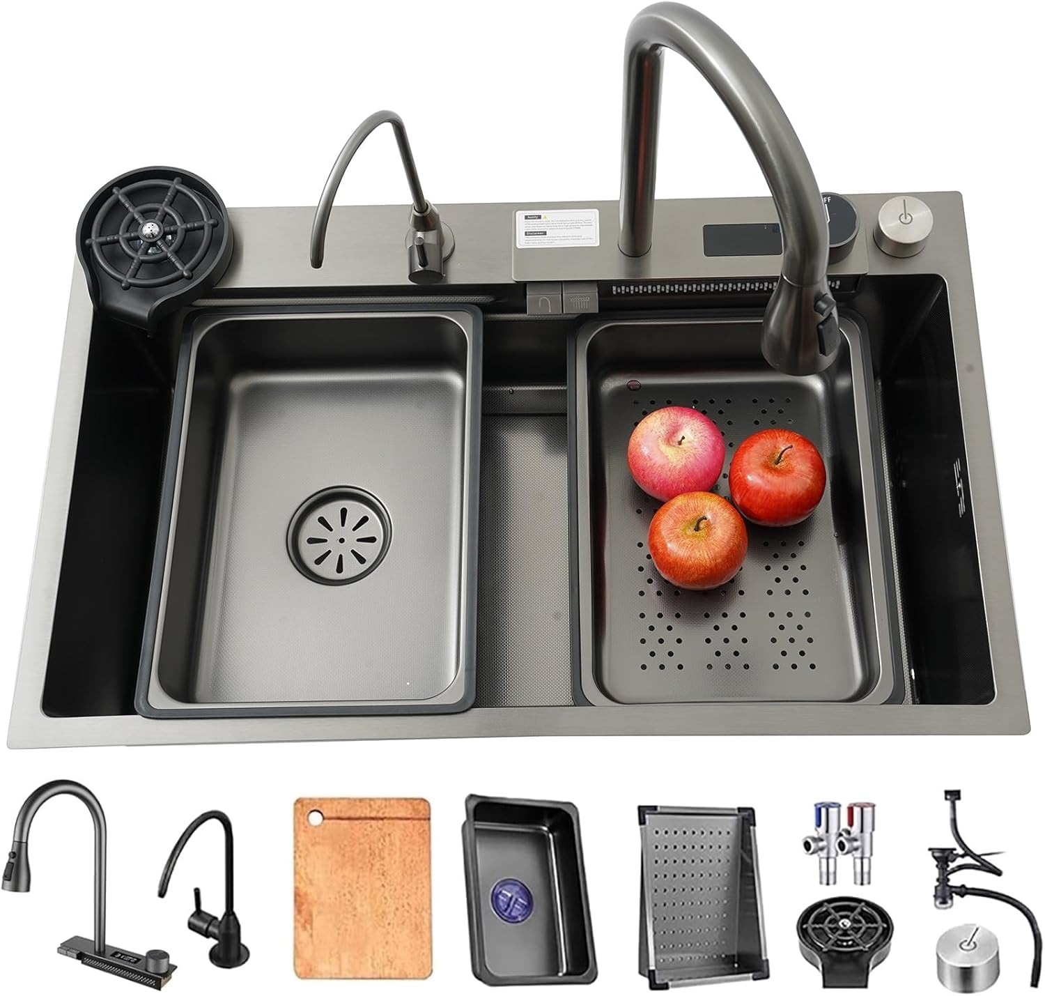 Évier de cuisine cascade noir pour sublimer vos moments de partage en famille