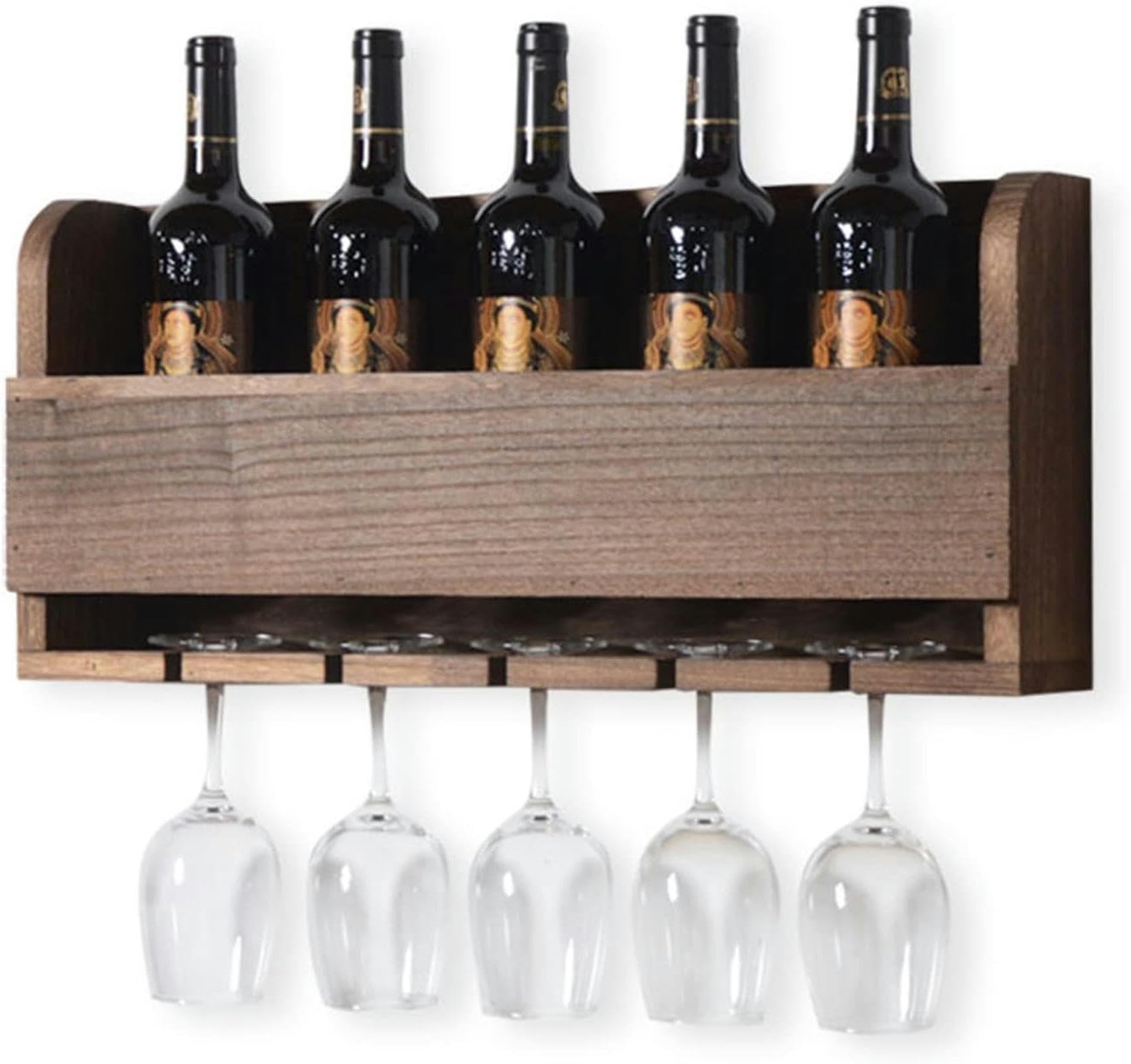 Étagère à vin flottante et porte-verres pour créer un coin bar à la maison