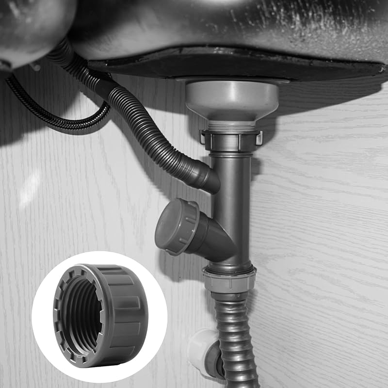 Capac cu filet interior QZKJQDD din PVC cu garnitură de etanșare din cauciuc pentru racord de furtun și capete de țeavă, 2 buc.