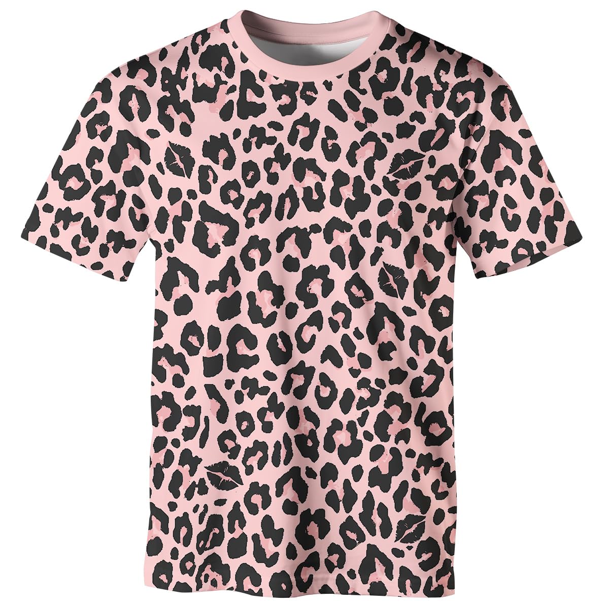 BEYFSJIRI Casual Leopard Print T-Shirt Short Sleeve Hip Hop T-Shirts for Men