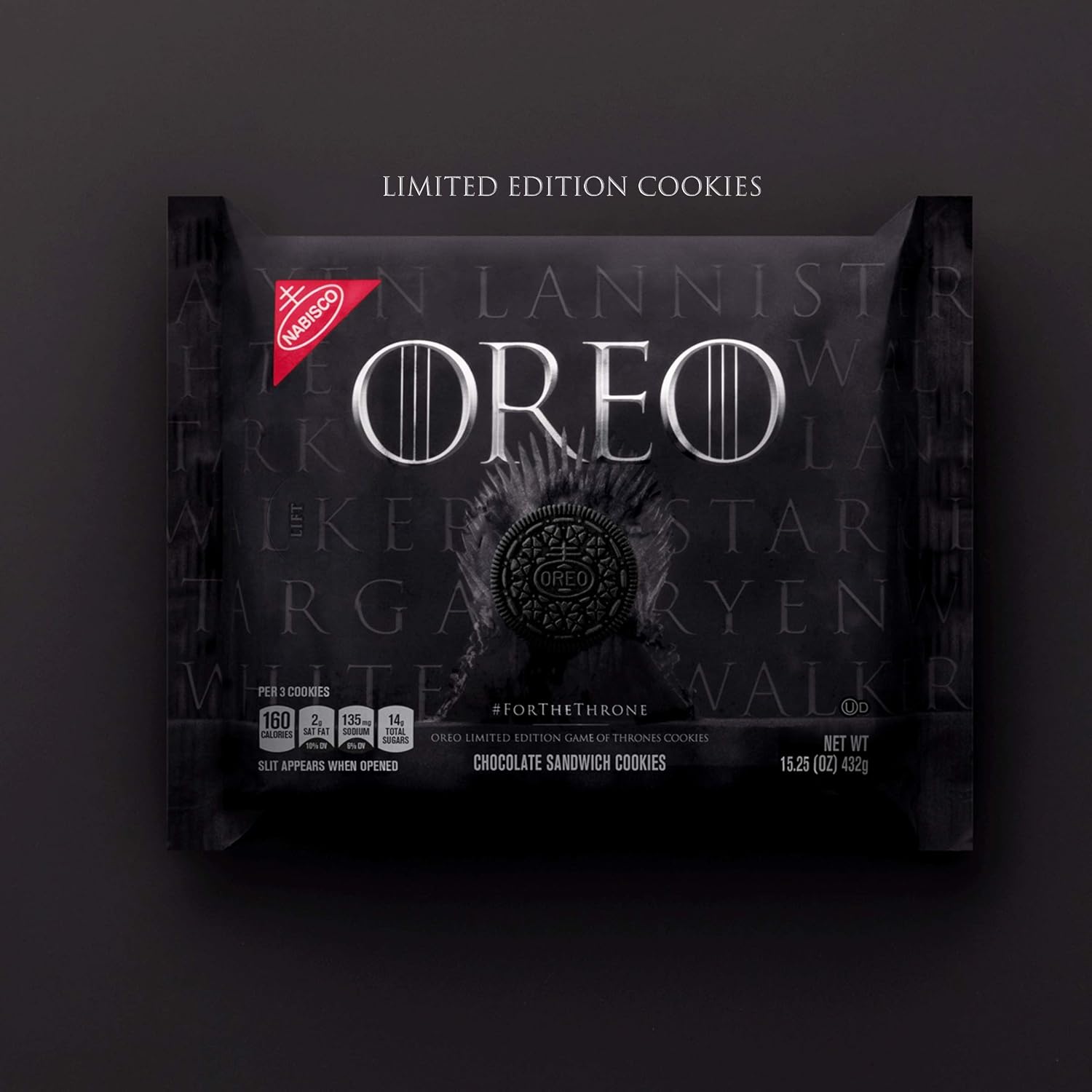 Oreo Limited Edition Game of Thrones Themed Classic Chocolate Sandwich Cookies (15.25 oz. Package), 1 Pack