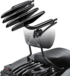 TIGERSGATE Black Detachable Stealth Luggage Rack Fender Shelf Compatible with Harley Touring Road King Road Glide Street Glide Electra Glide 2009-2020