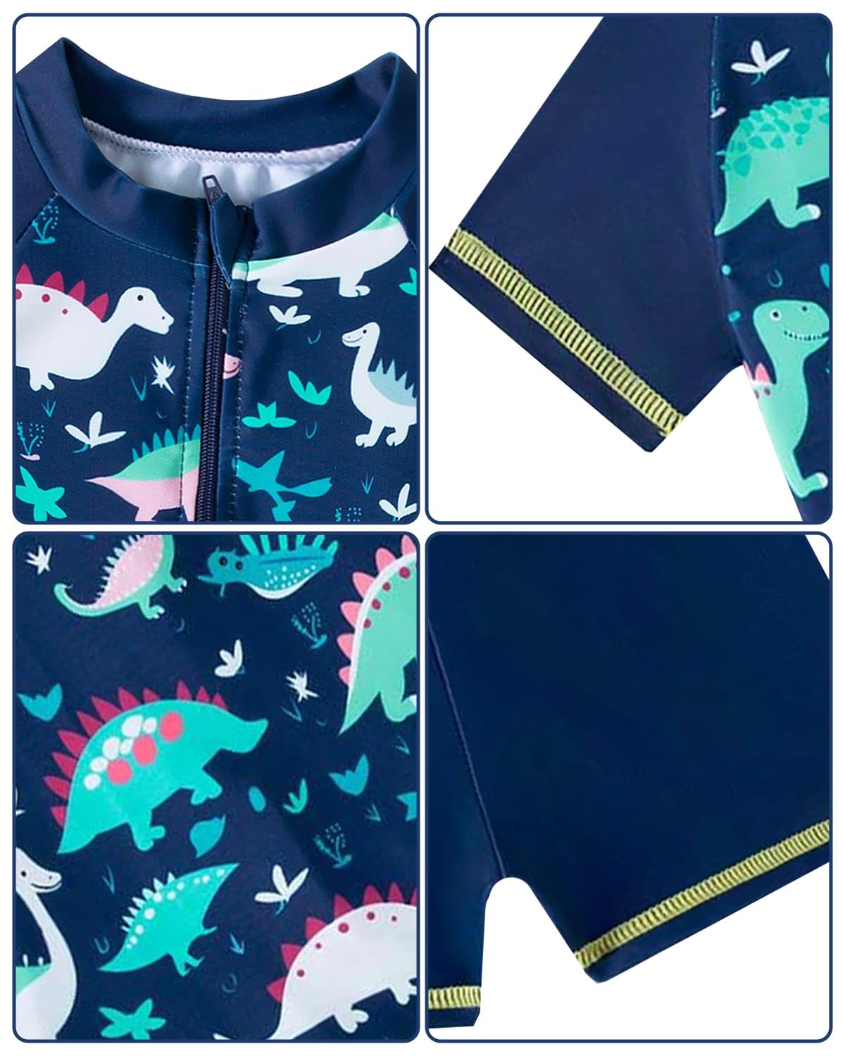 JiAmy Maluch Chłopcy Zestaw Rash Guard z kąpielówkami dla dzieci 3 szt. Rashguard z krótkim rękawem zestaw kąpielowy kostiumy kąpielowe