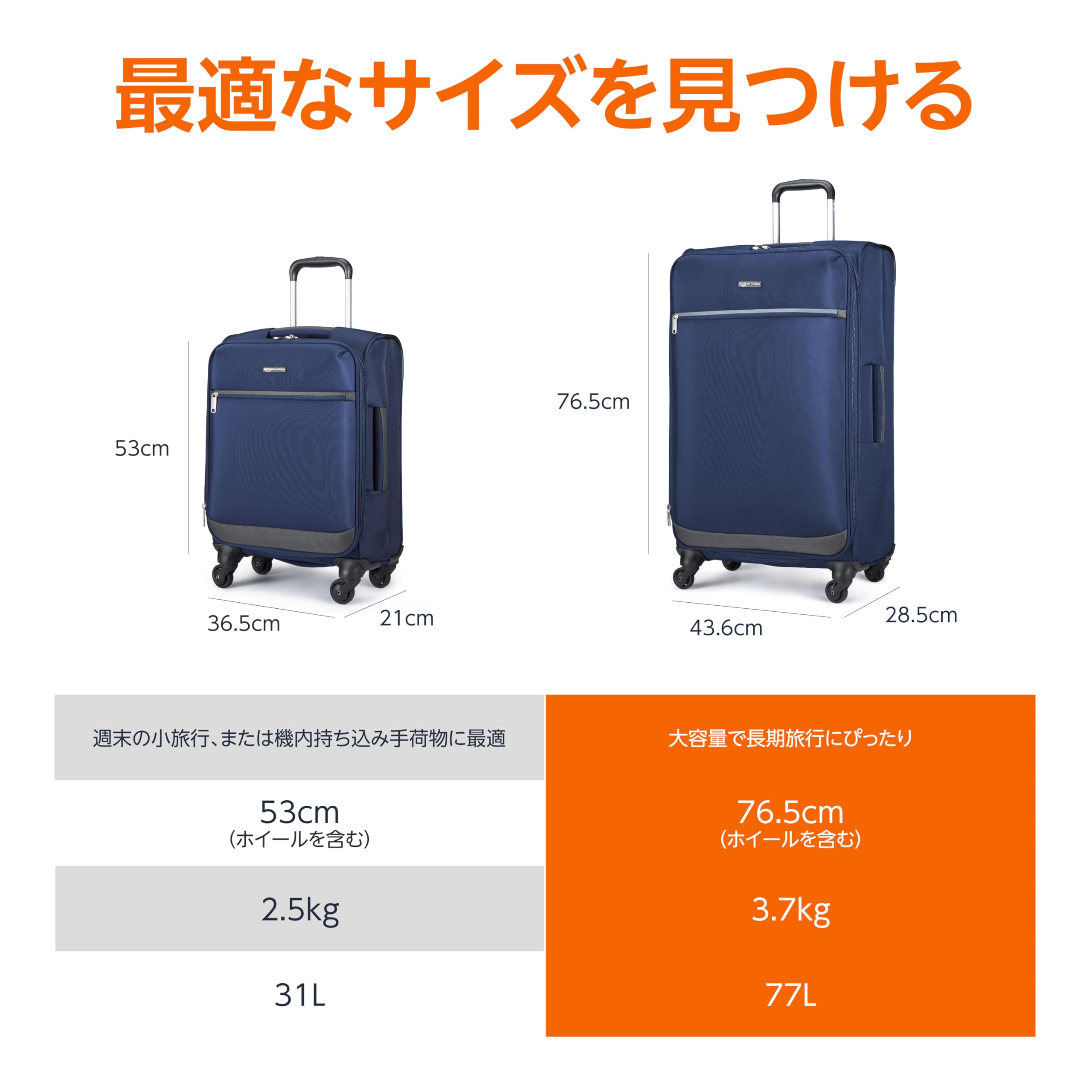 Amazon.co.jp: Amazonベーシック: トラベルバッグ