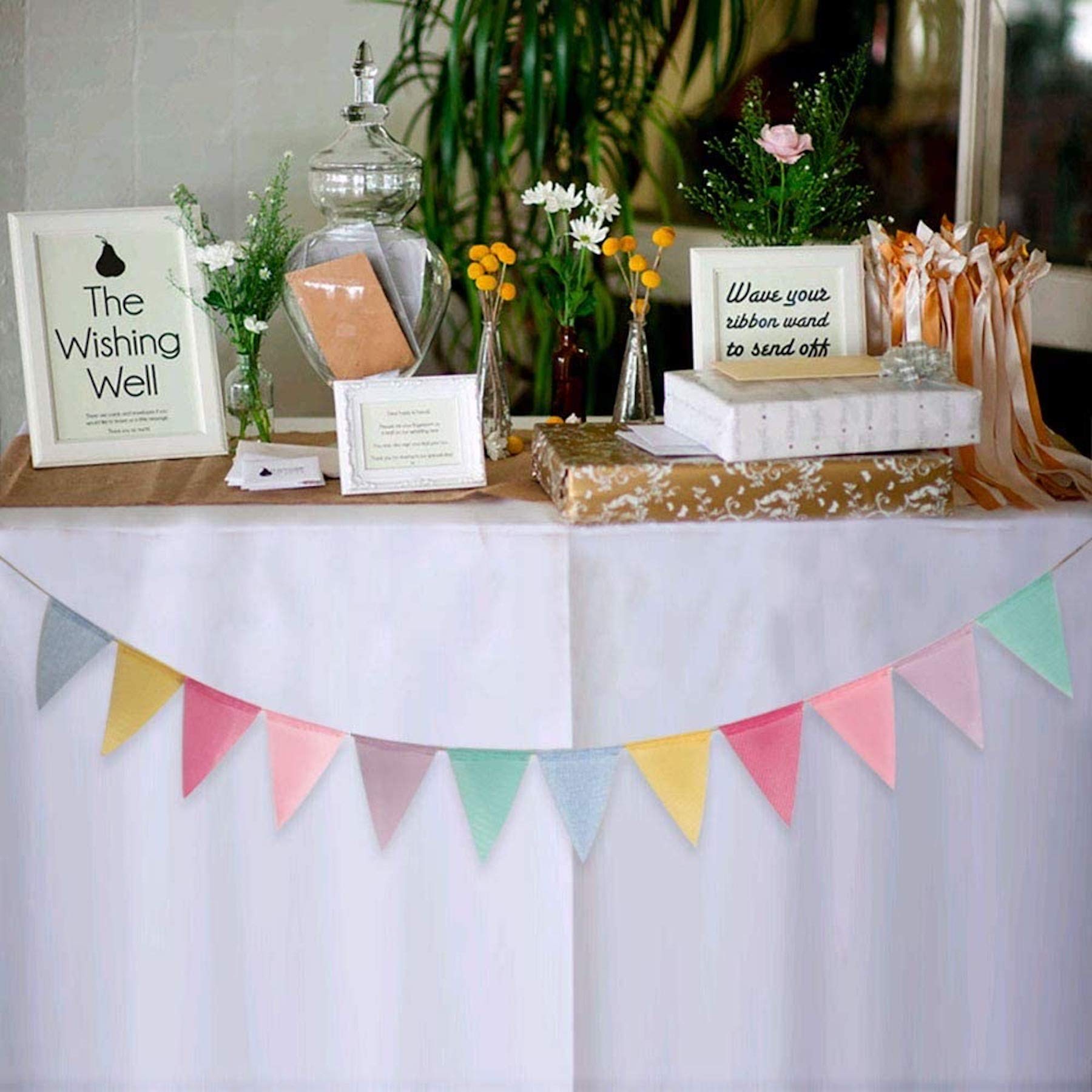 BCreativetolearn Lot De 25 Fanions En Papier Kraft Avec Ficelle De Jute – Faites Vos Propres Décorations Et Bannières De Fête D'anniversaire 21 X 14