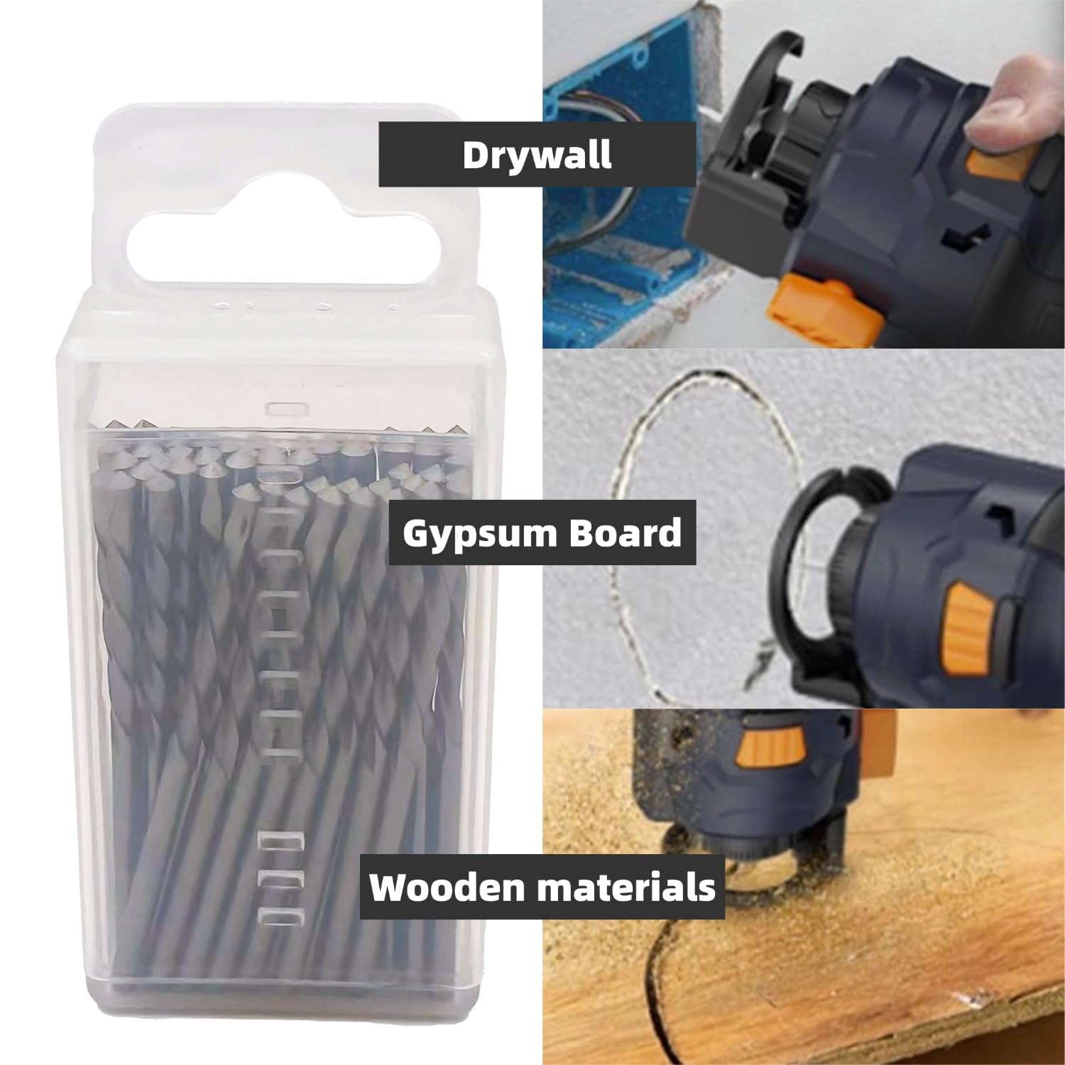 35 Pieces Drywall Cutting Tools 5/32 Inch Guide Point Cutting Bits,HSS65 Drill Bits, Cutting Drywall, Used for with Spiral Saw and Power Tools