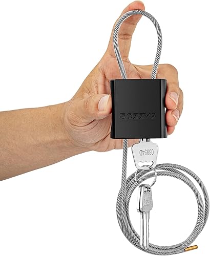 Candado de cable con 3 llaves  3.28 pies de largo, D 16 pulgadas (0.157 in) candado de cable de acero ajustable  Cerraduras de aluminio para