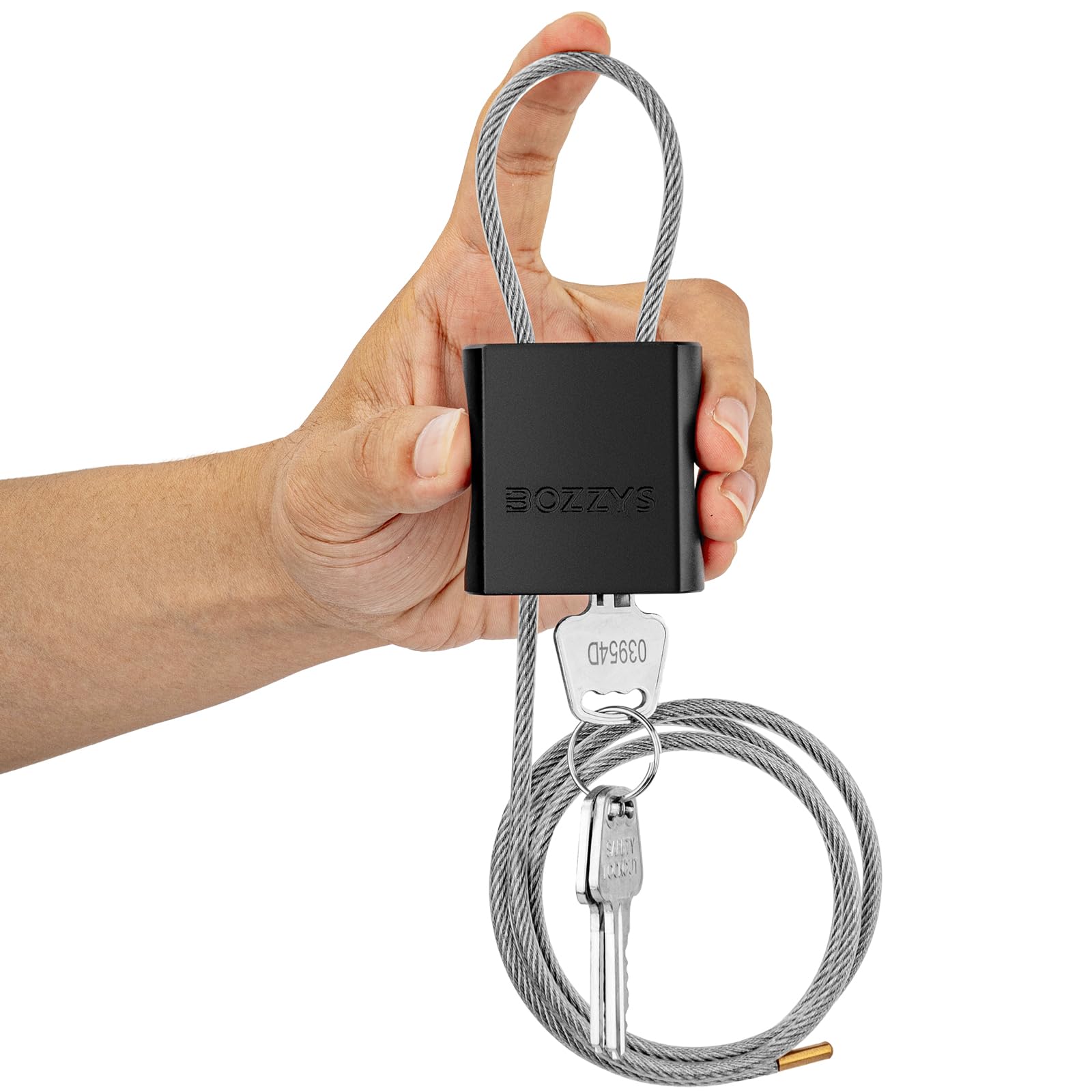 BOZZYS Cable Lock with 3 Keys | Adjustable Steel Cable Lock | Aluminum Locks for Bikes, Gate, Lockers & Outdoor Gear (Black-L 3.28ft(1m),D 1/6in(4mm))