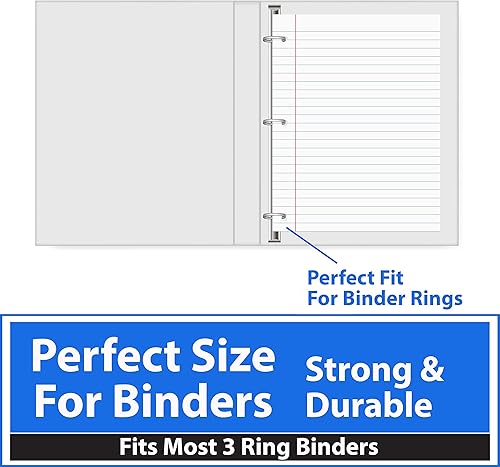 Miniatura 6 de Papel para cuaderno, papel de hojas sueltas (paquete de 6), papel rayado universitario, 10.5 x 8 pulgadas, papel de relleno, 100 hojas por paquete,