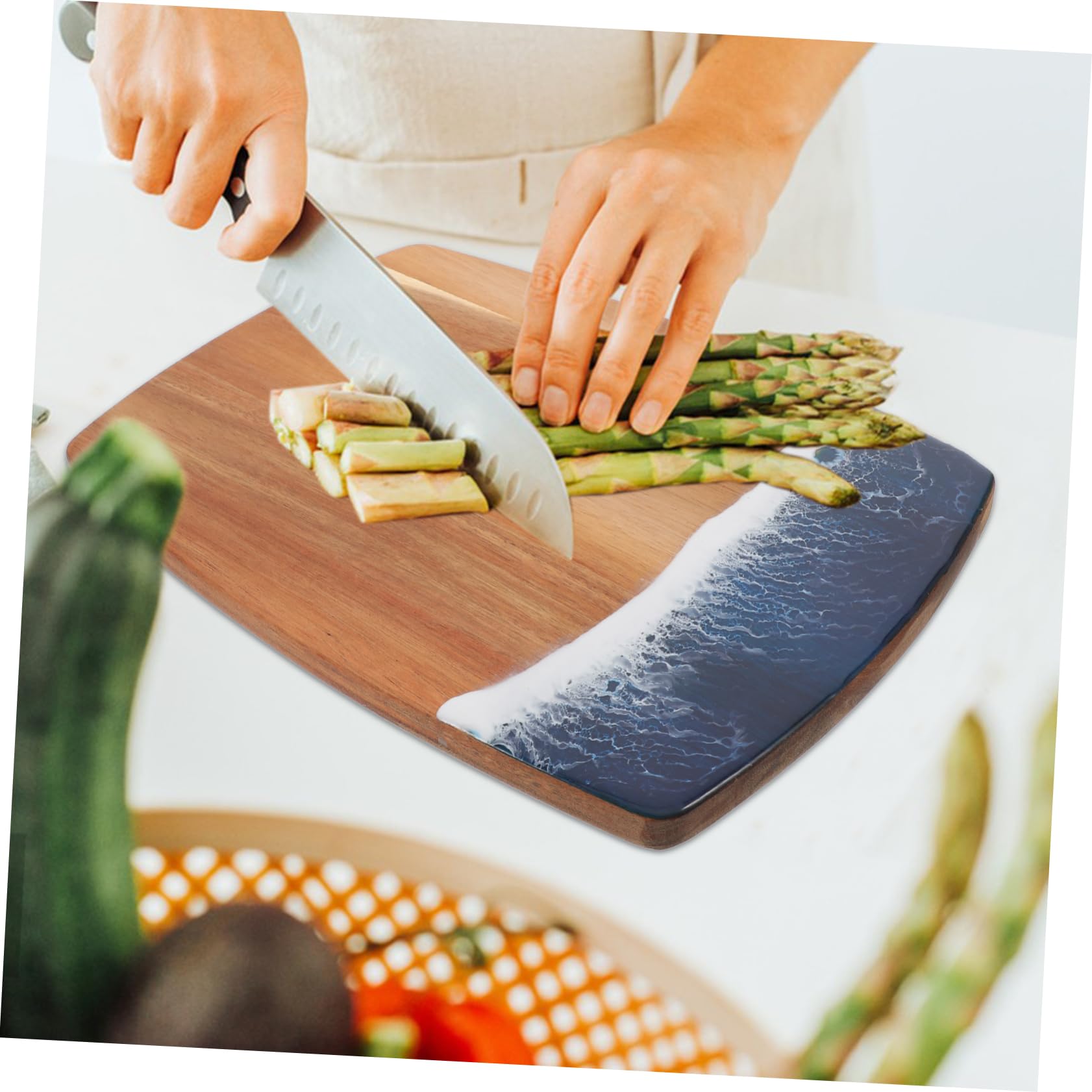 Tablero De Cortar De Madera Diseño Único para Cocina Tabla De Cortar Resistente Deformaciones para Verduras y Frutas para Cocineros y Elegantes