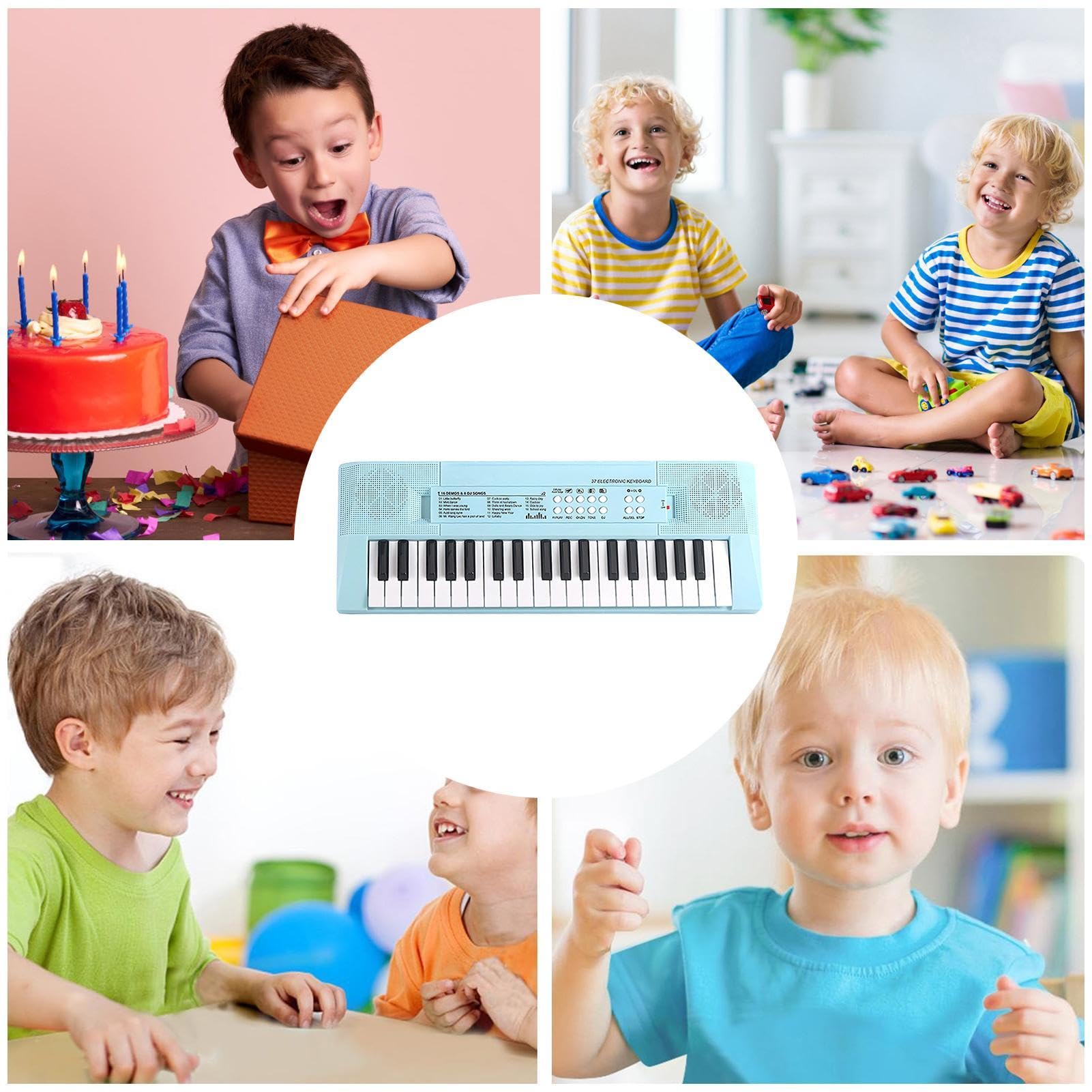 Piano Infantil con micrófono, 37 Teclas, 10 Canciones integradas y