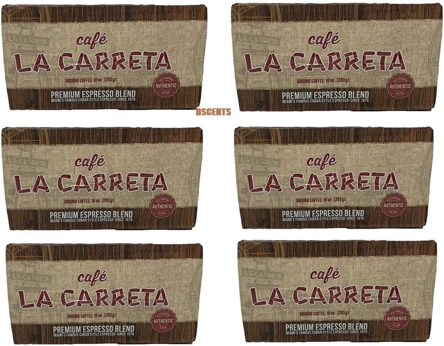 Cafe La Carreta Espresso Coffee 6 PACK 10 oz Miami Cuban-style Espresso
