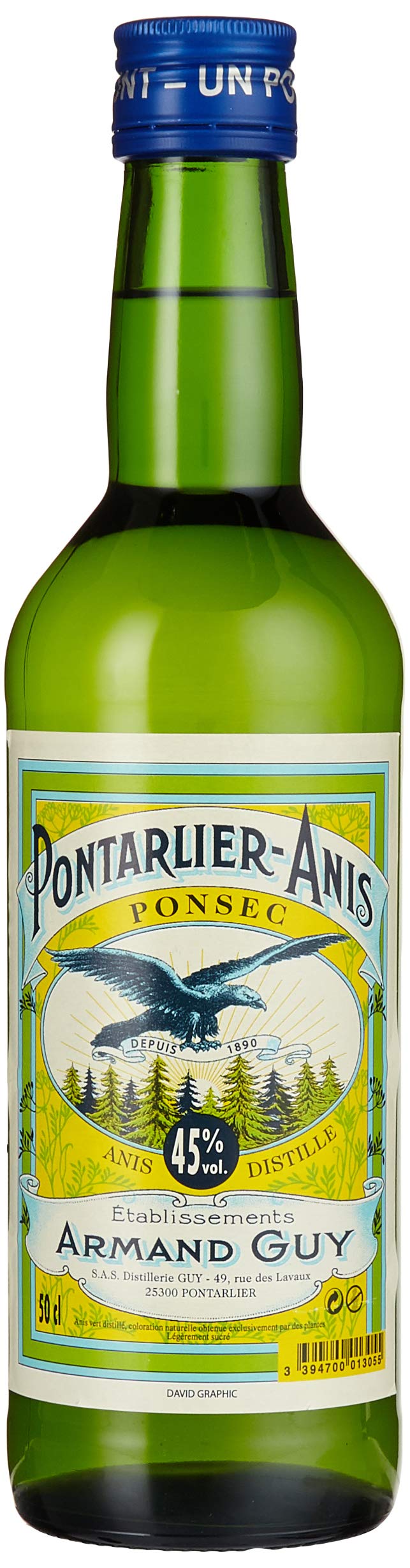 Distillerie Pierre Guy Pontarlier Anis Distille Ponsec Absinth (1 x 0.5 l)
