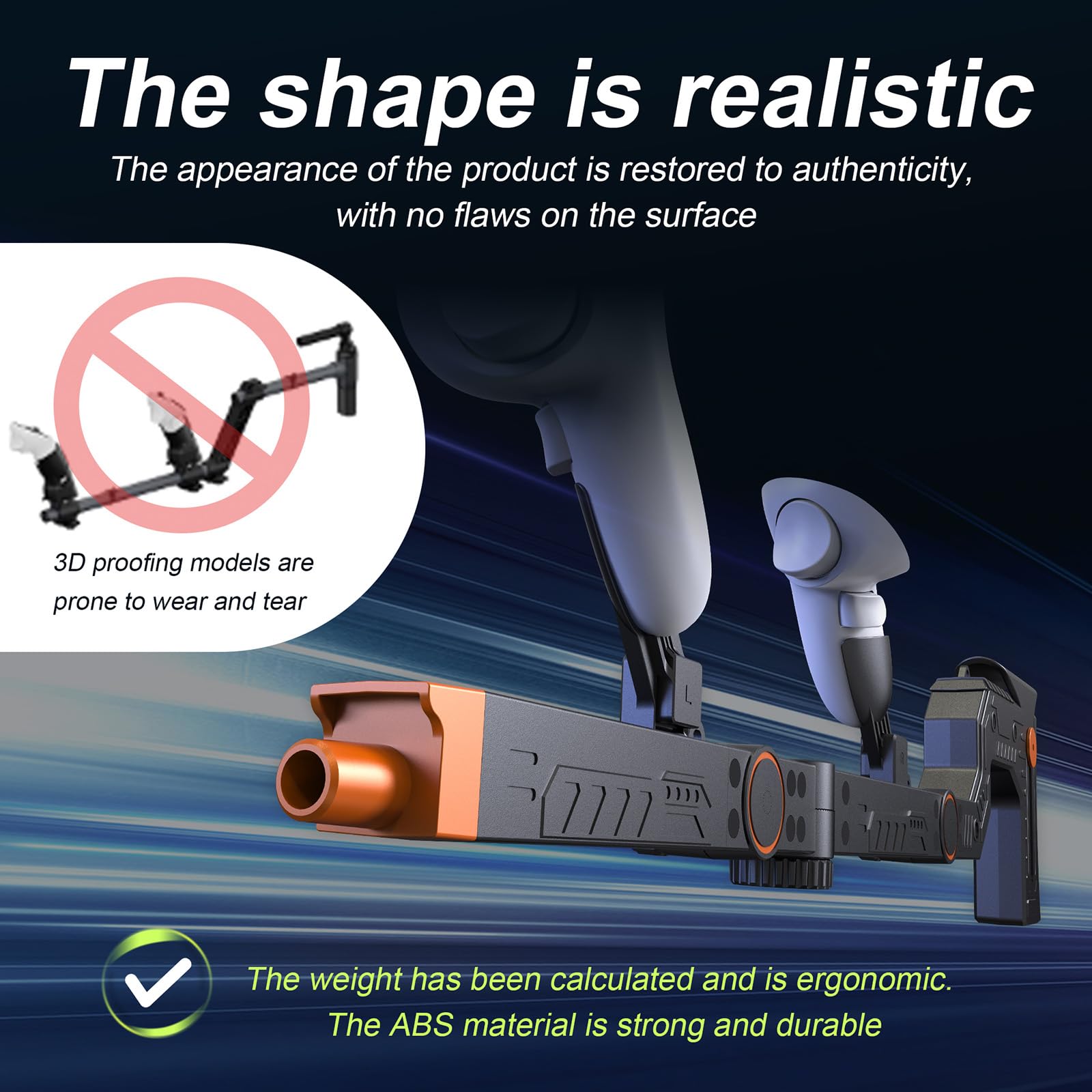 LICHIFIT VR Modelo de ametralladora Soporte de controlador de liberación rápida para Meta Quest 3S / Quest 3 VR Juego de disparos Ángulo de mango Soporte de soporte de culata magnética ajustable