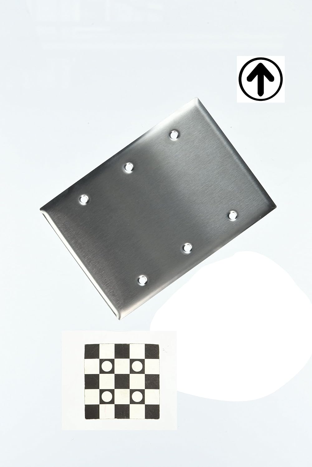 Hubbell Wiring Systems SS33 302/304 Stainless Steel 3-Blank Wall Plate with Box Mount, 3 Gang, 6-13/32" Width x 4-1/2" Height x 1/32" Thick