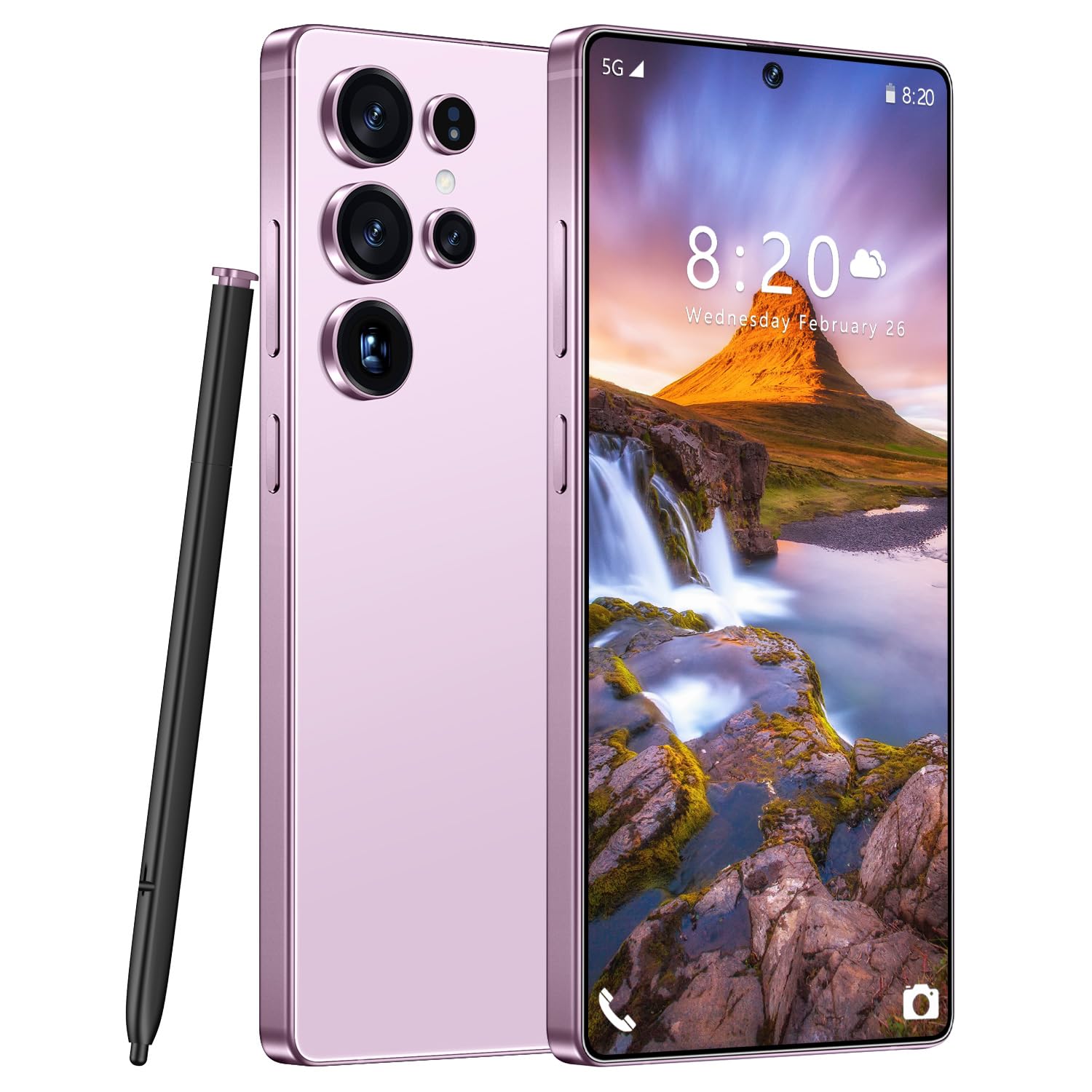 I25 Ultra Unlocked Cell Phone, Built in Pen, Smartphone Battery 7000mAh, 6.99" HD Screen Unlocked Phones, 16+512GB 5G The Phone Android 14, Face ID/Fingerprint Lock/GPS (Purple)