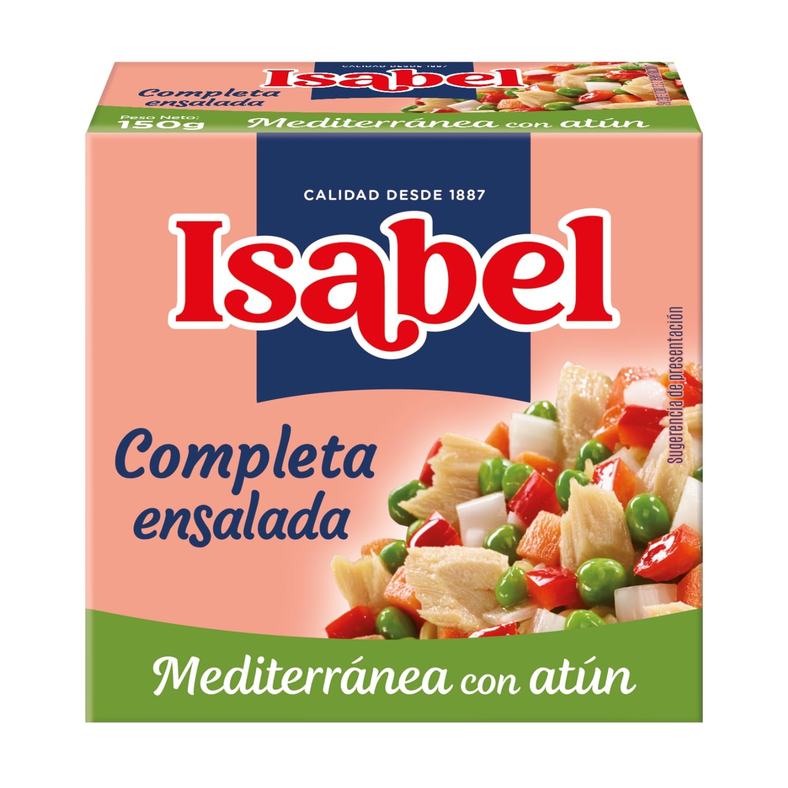 Isabel Ensalada completa mediterranea con atún, 1 pack de 3 latas de 150gr
