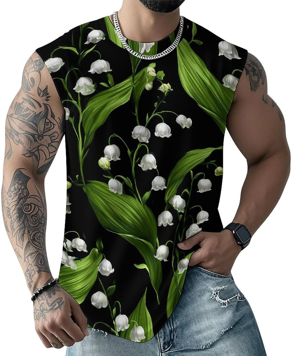 Lily of The Valley Men's Sleeveless Shirt Small