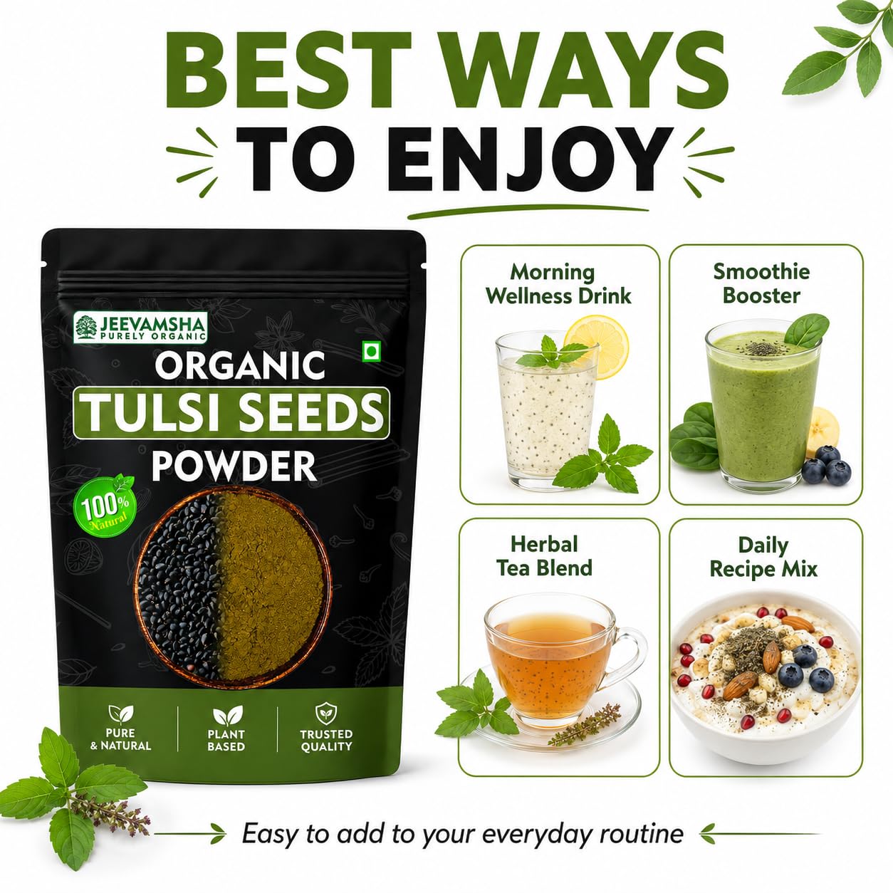 Tulsi Powder 250g Holy Basil | Organic Ayurvedic Immunity & Wellness Herb | Supports Respiratory & Stress Balance | Pure Ocimum Sanctum Powder | — Amazon image 3