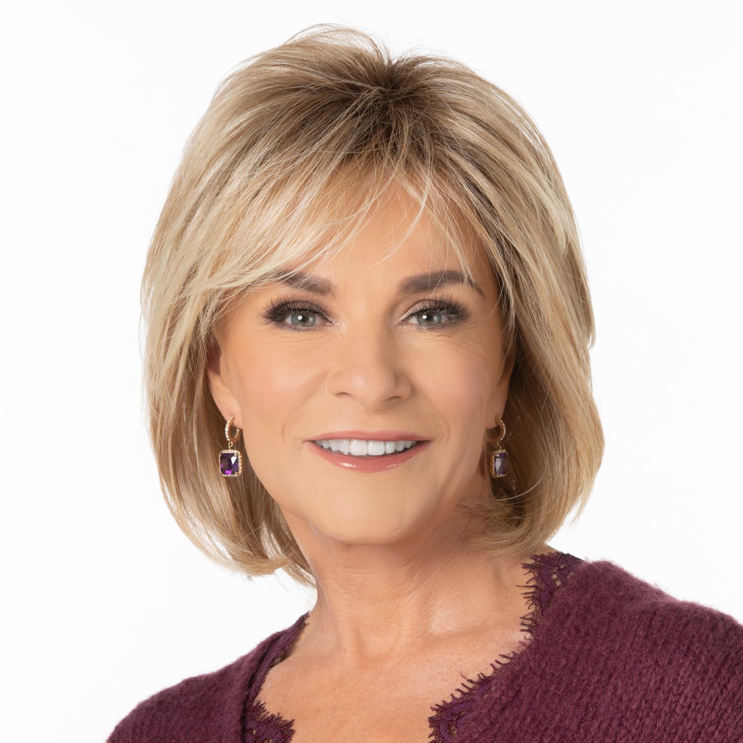 Toni Brattin Effortless Wig - Classic Bob with a Softly Sculpted Shattered Cut & Full Side-Swept Bang - Heat-Friendly Fiber Looks & Feels Natural - Adjustable &