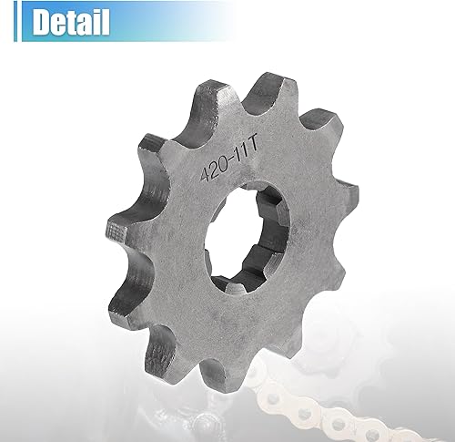 Miniatura 6 de X AUTOHAUX 1 juego de 420 estilos 11 dientes 0.669 in ID motocicleta piñón delantero motor apto para motocicleta 50cc 70cc 110cc 125cc motocicleta