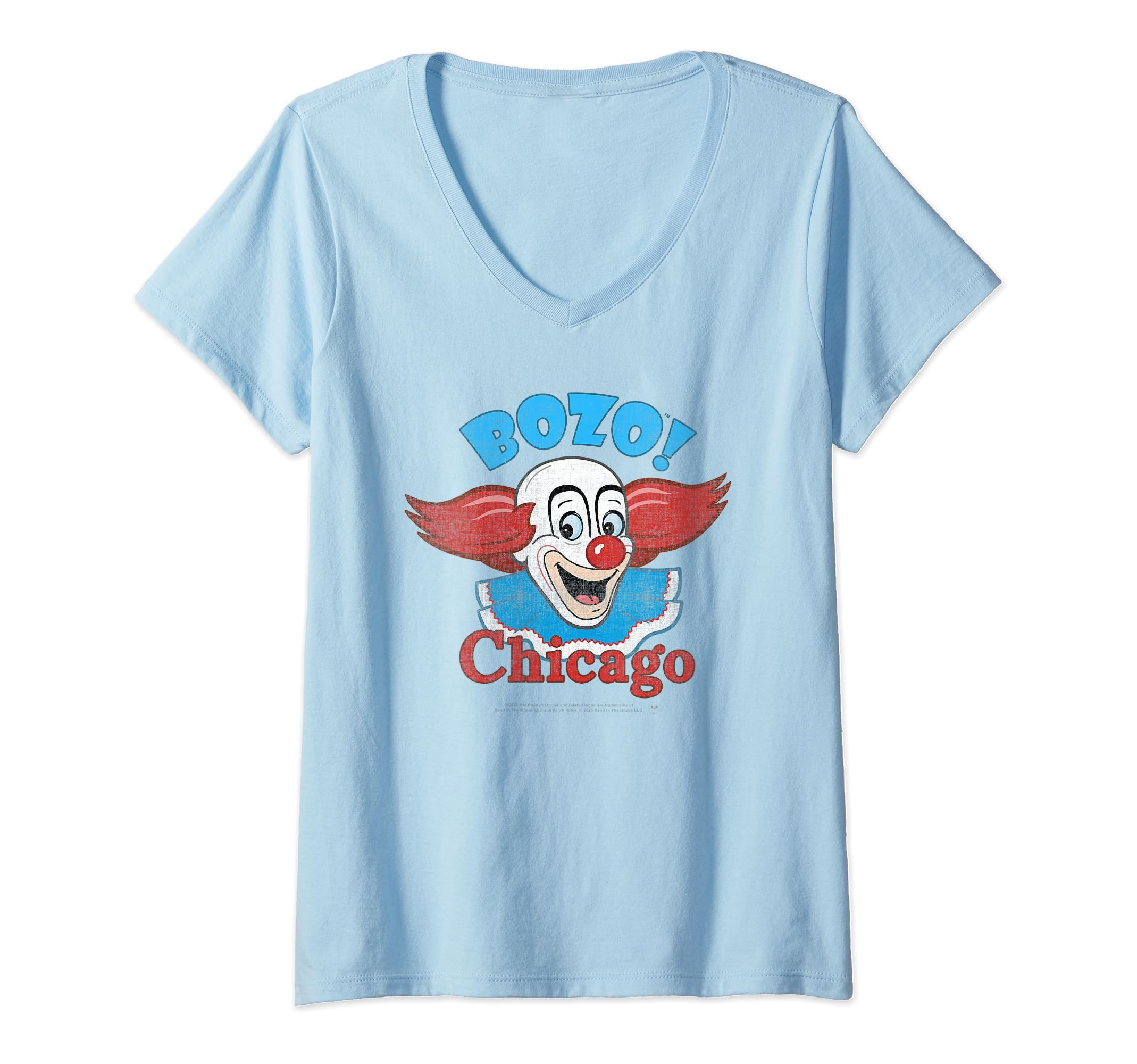 Womens Bozo the Clown - Chicago Vintage V-Neck T-Shirt