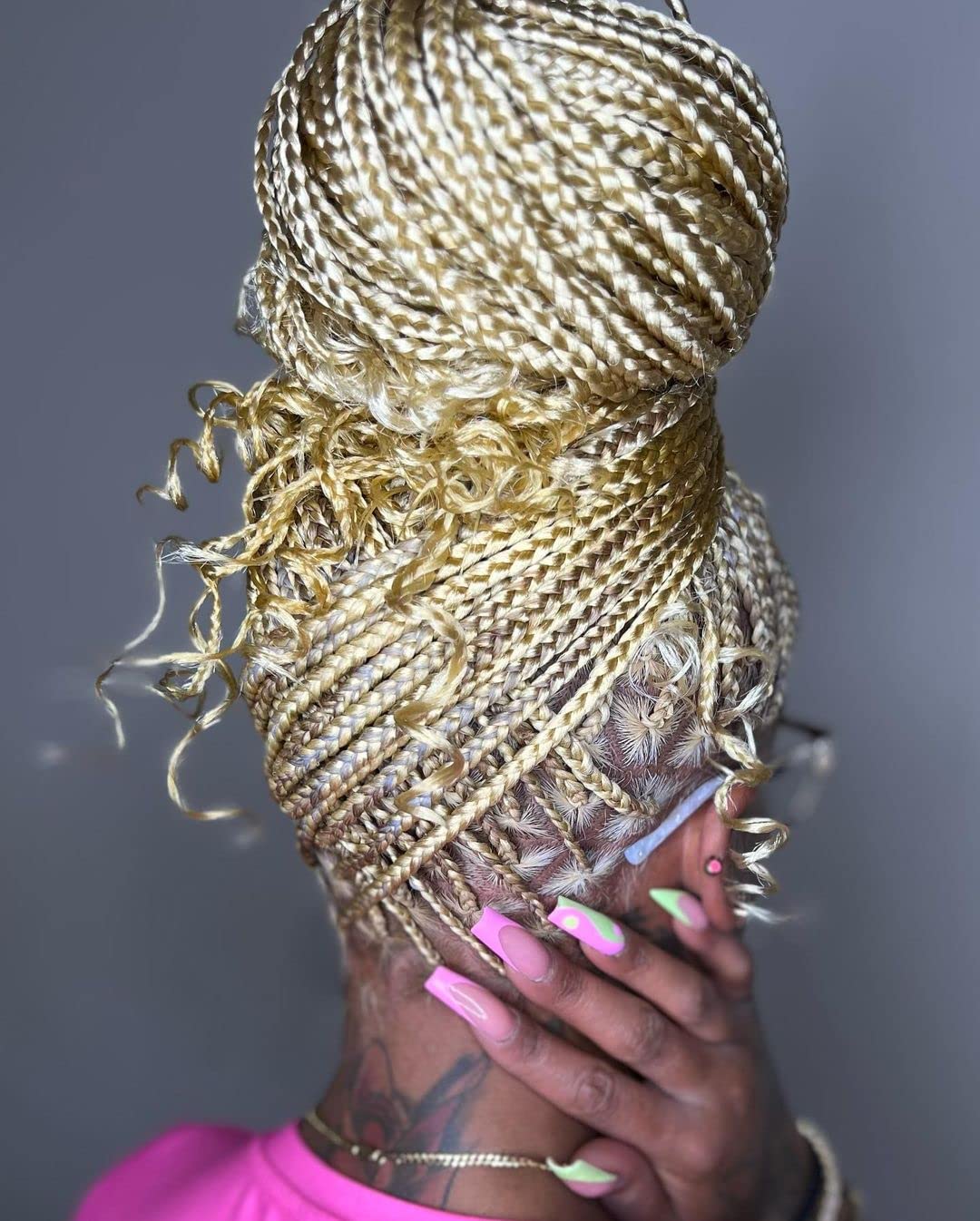 Goddess Curly Box Braids Crochet Braids Hair 3S Wavy Box Braided hair Extension Synthetic Fiber Braiding Hair (18inch, 27/613)