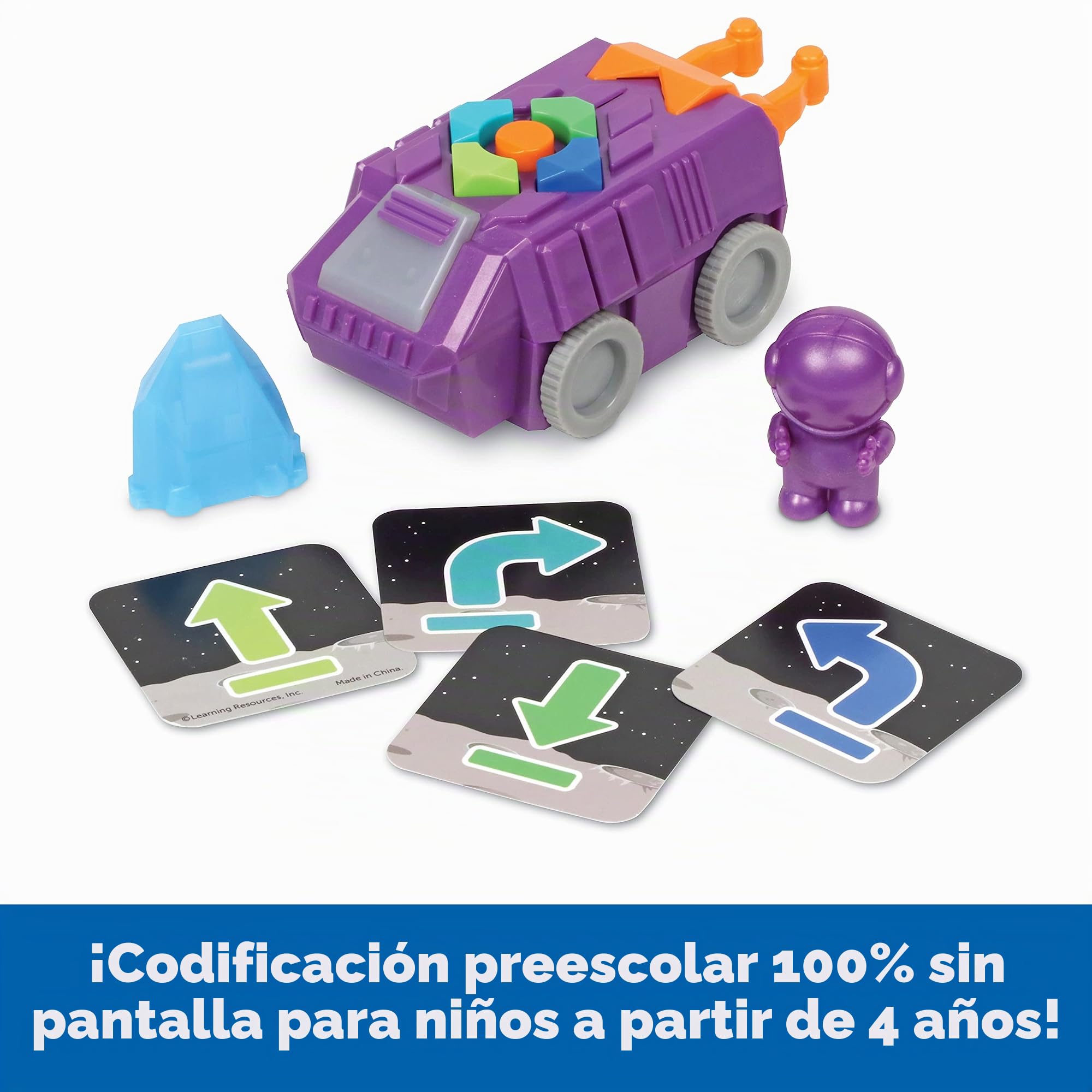 Learning Resources Set de programación con vehículo de exploración Espacial, 23 Piezas, 4+ años, programación para niños, Juguetes para codificar, Stem para niños, Juguetes de Stem