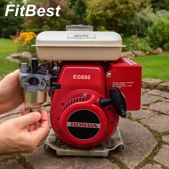 FitBest Carburetor for Honda EG650 Generator, G100K1 QA Engine | Replaces 16100-ZG0-814, 16100-ZG0-811, 16100-ZG0-812 | with Fuel Line, Filter, Gaskets