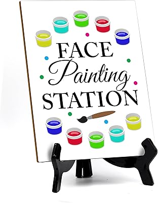 Signs ByLITA Face Painting Station, Table Sign with Acrylic Stand (6x8“)