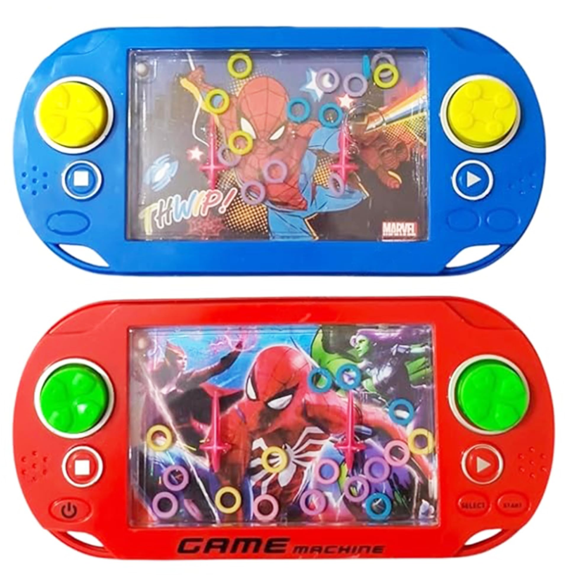 DZLING Unicorn/Action Hero Water Ring Toss Game, Handheld Bubble Game, Travel Size, Random Colour (Action Hero 2Pc)