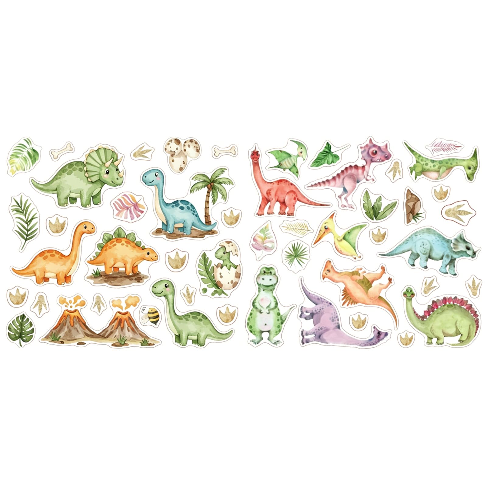 Vspek 6 Pcs Dinosaur Stickers, Cartoon Bike Stickers for Frame, Waterproof Skateboard Sticker, Helmet Sticker, Cartoon Decoration for Bicycle Room Wall Cabinet Window Laptop Motorcycle Car Decals