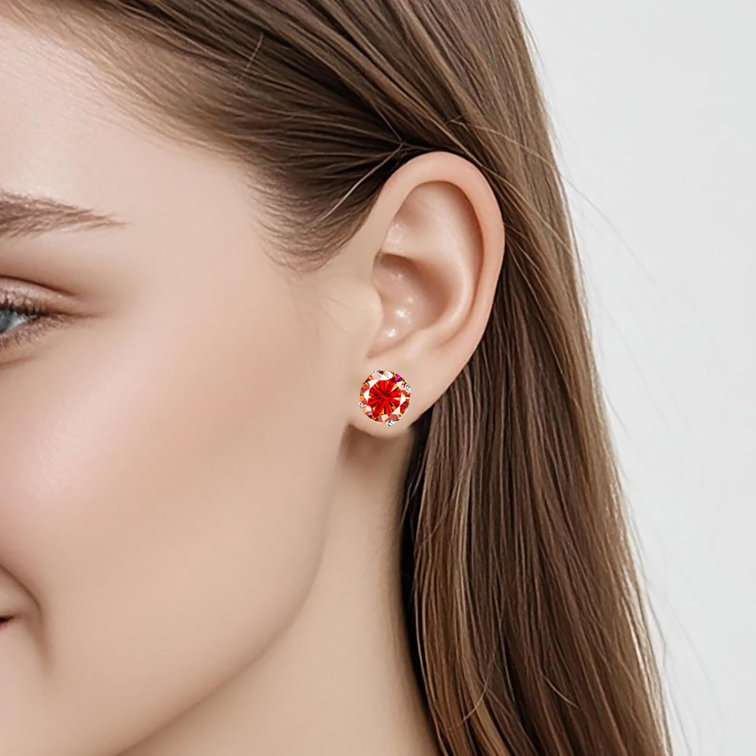 Moissanite Earrings，2ct D Color VVS1 Clarity Solitaire Round Cut Earrings S925 Sterling Silver for Women Men Moissanite Stud Earrings - Image 2