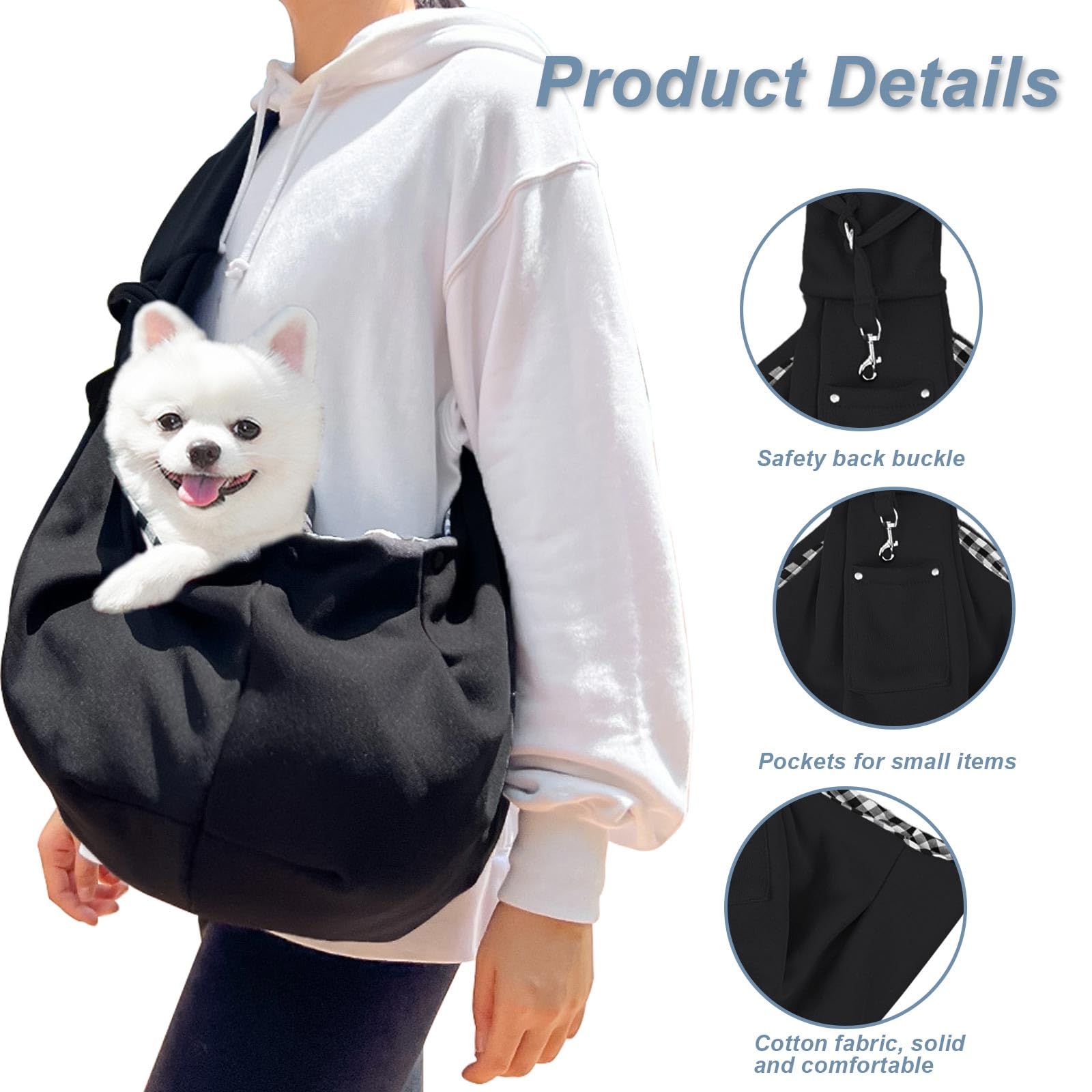 DEANKEJI Hundetragetuch - Traglast 7,5 Kg Mit Seitentaschen