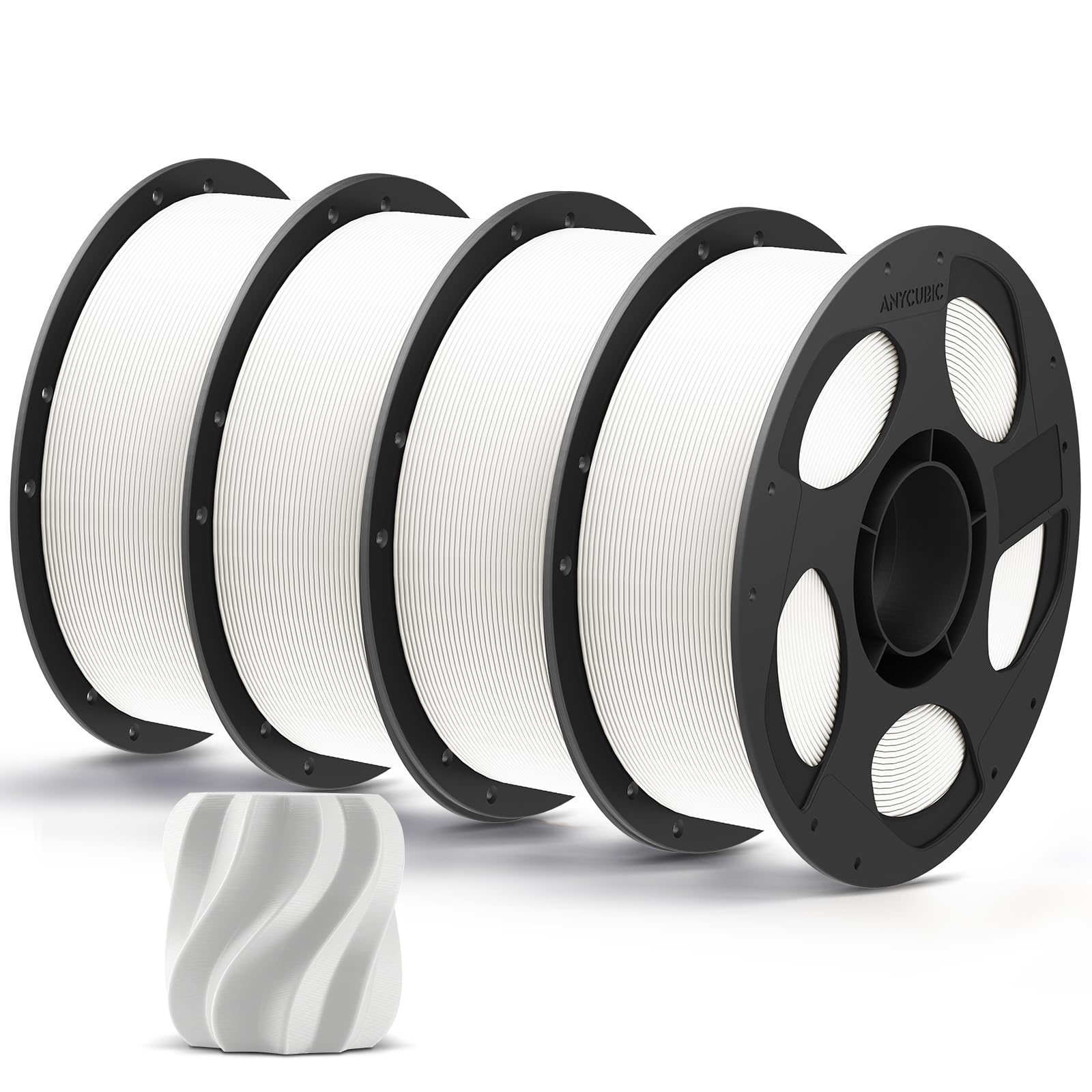 ANYCUBIC PLA+ Filamento 1,75 mm, Elevata Resistenza e Precisione - Materiali per Stampa 3D, PLA Plus Identificazione Intelligente, 4KG Bianco