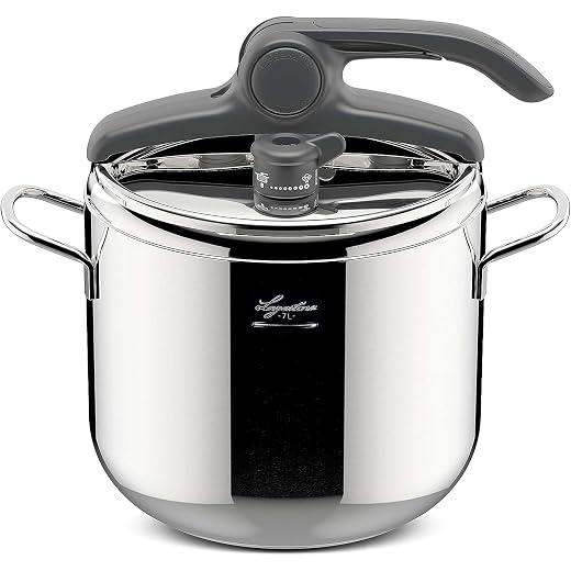 Lagostina Irradial Control Lagoeasy'UP Pressure Cooker 7 L Stainless Steel 18/10 Diameter 22 cm, Induction and Gas Saucepan, Easy Open Lid, Irradial Plus Triple Layer Base