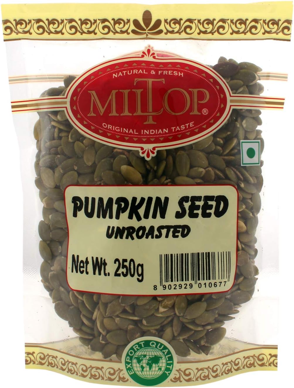 Miltop Premium Raw Unsalted Pumpkin Seed for Eating, 250g