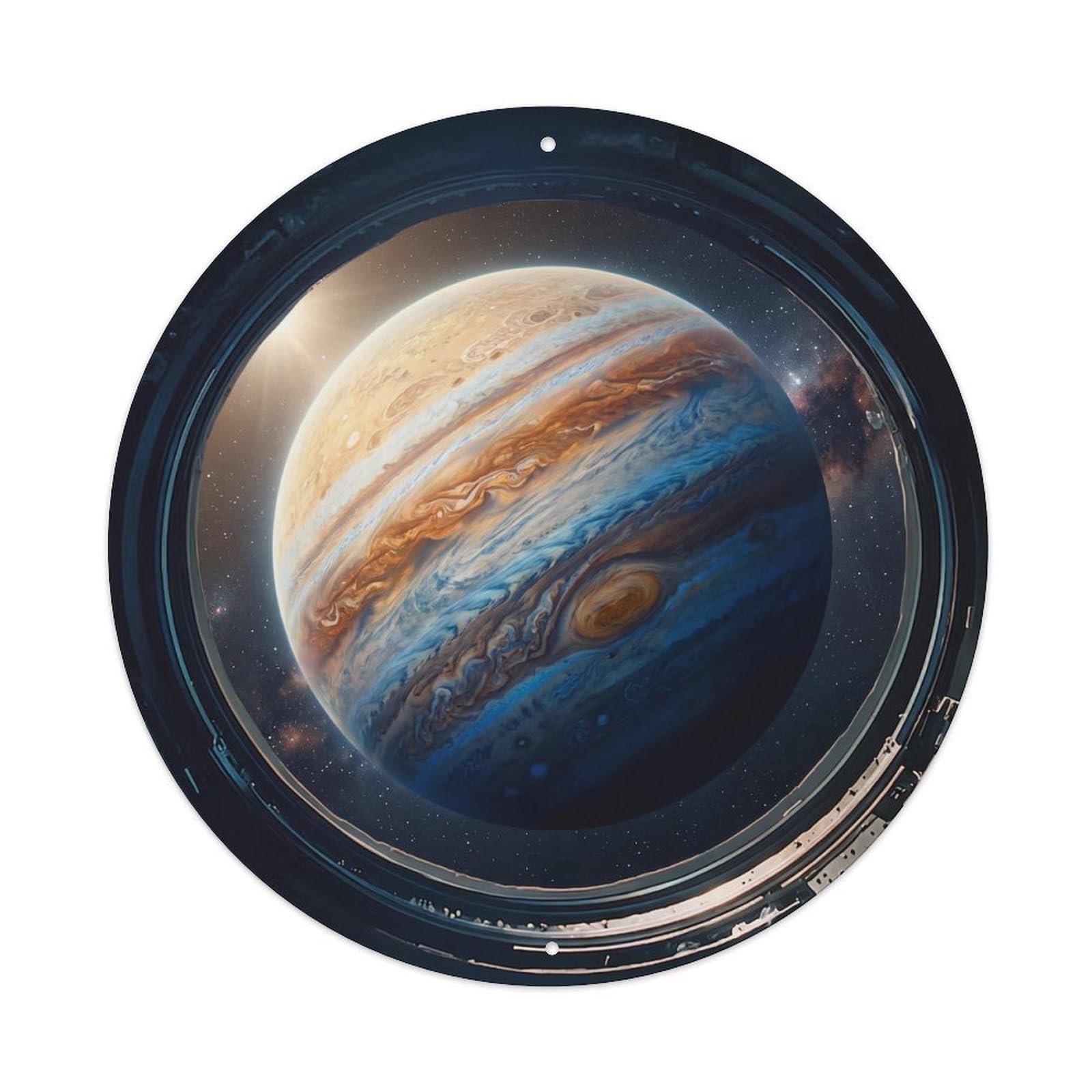 Giant Planet Hemisphere from Space Station Porthole Metal Tin Sign