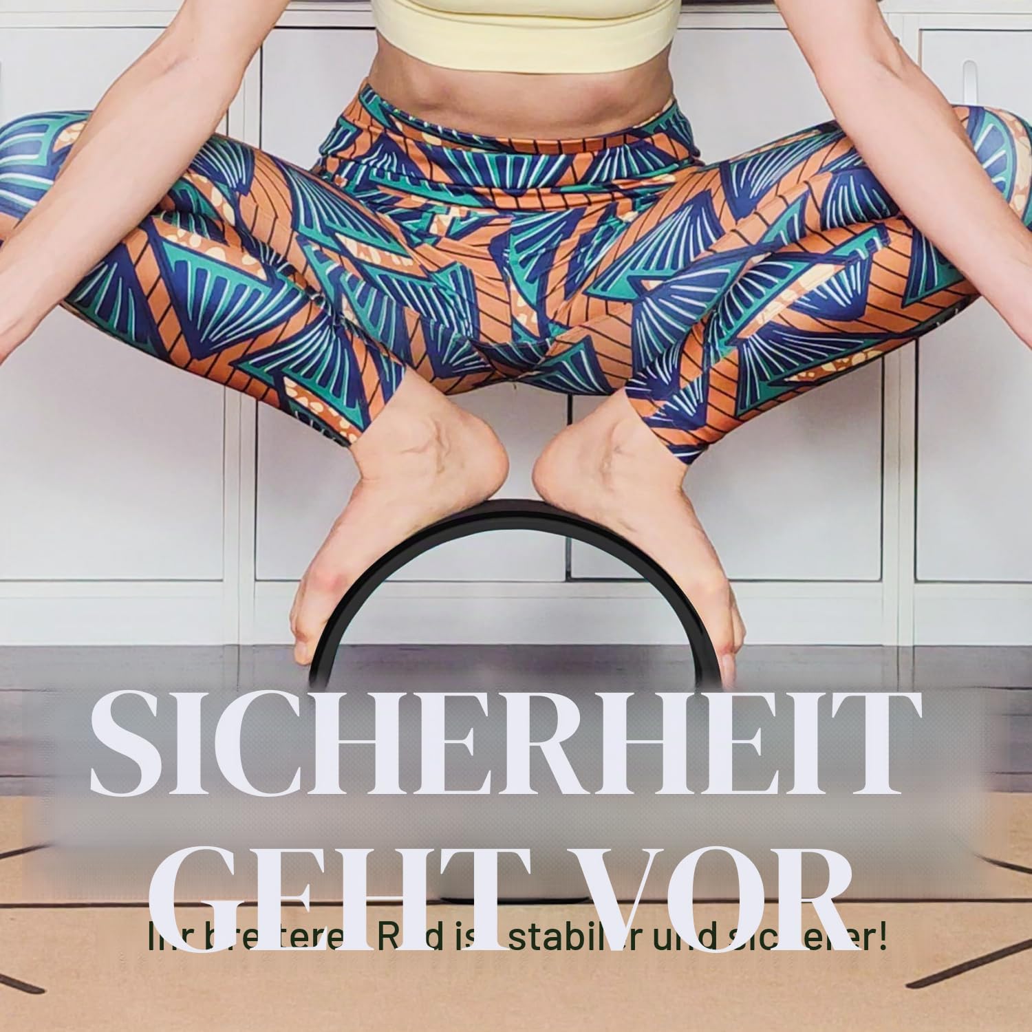 Extra breites Yoga-Rad, Mini-Yoga-Rad – Anfängerfreundliches Yoga-Kit, bequemer, stabiler und sicherer Rückenroller. Verbessert die Körperhaltung, bessere Mobilität. Ideale Heimübung. Lindert