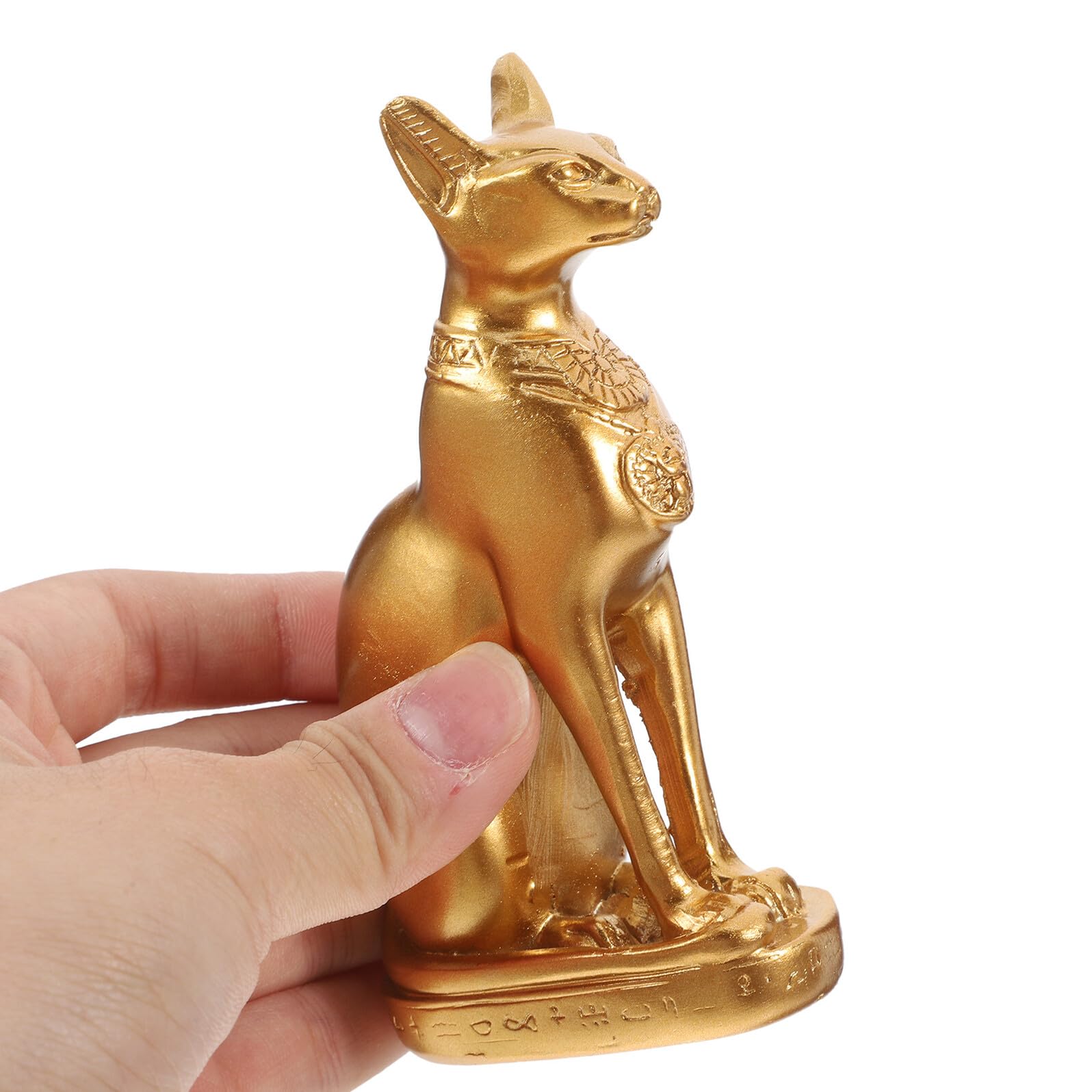 jojofuny Estatua de Gato Egipcio Bastet Resina Dorada Figura Decorativa para Hogar y Mesa Adorno Artístico Elegante para Interior