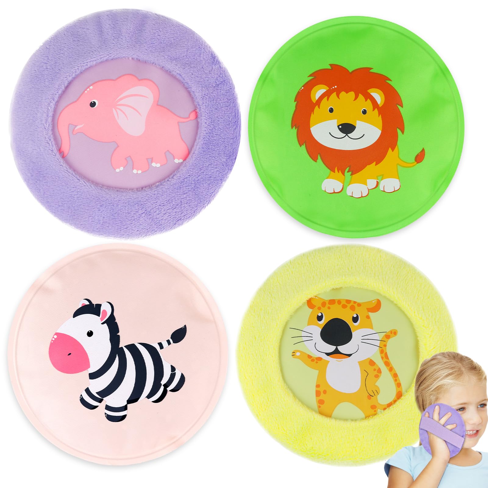 NEWGO Kids Ice Pack for Boo Boos, 4 Pack Hot Cold Packs with 2 Cute Plush Sleeves, Toddler Ice Pack for Kids Injuries, Headache, Wisdom Teeth, Pain Relief