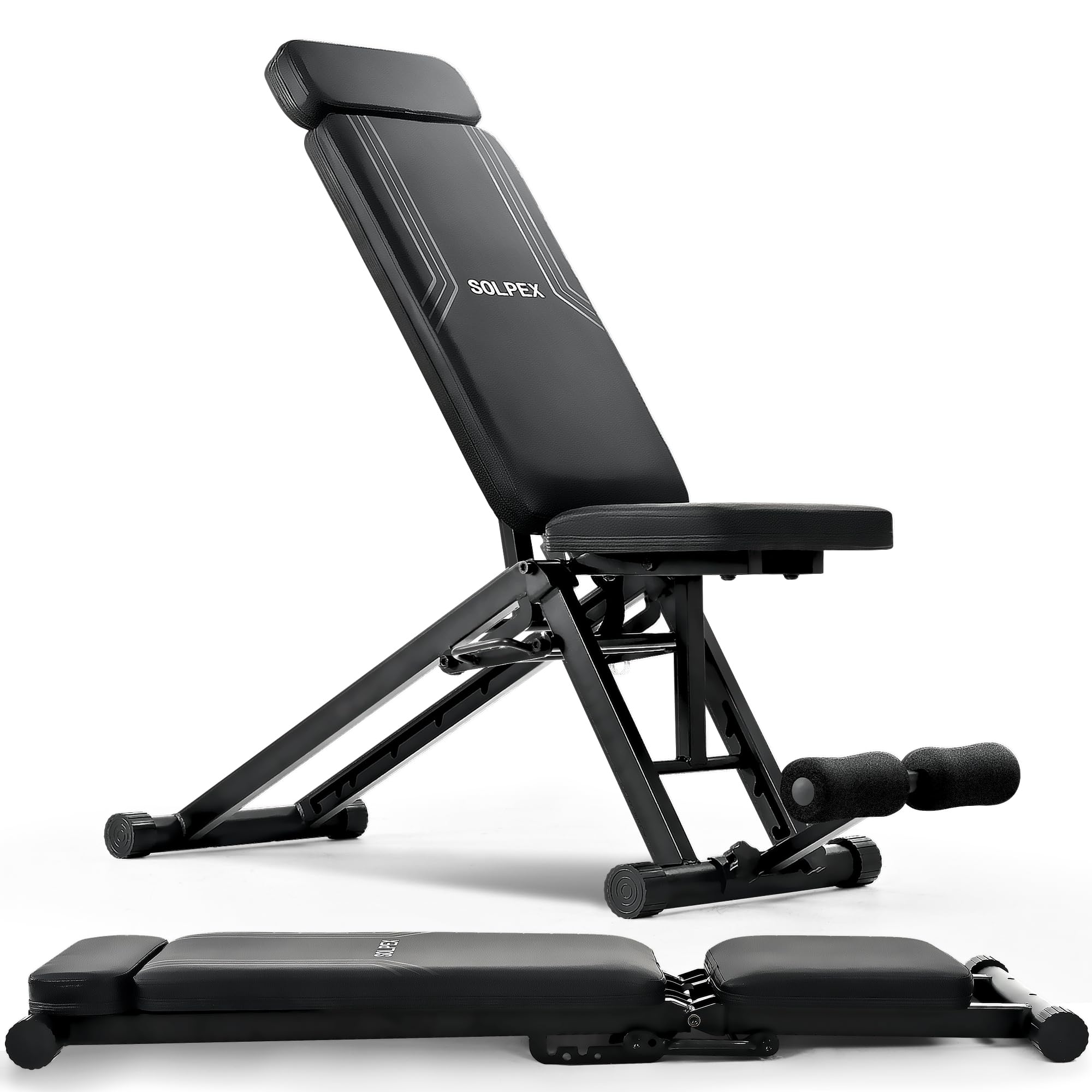 可変式トレーニングベンチ ブラック Amazon.co.jp: Solpex 