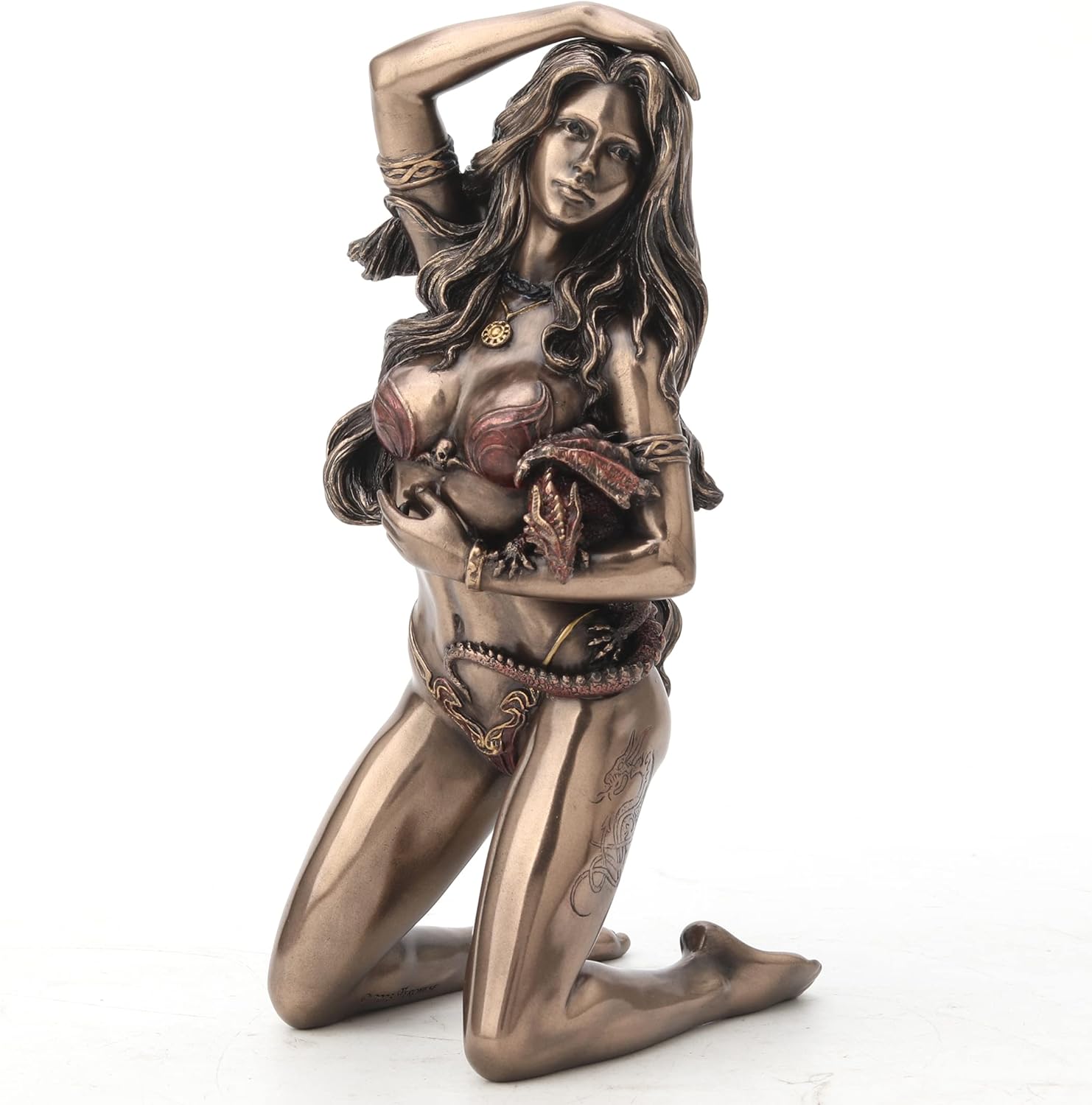 Veronese Design 7 1/8 Inch Mother of Dragons Female Artistic Body Cold Cast Resin Statue Bronze Finish